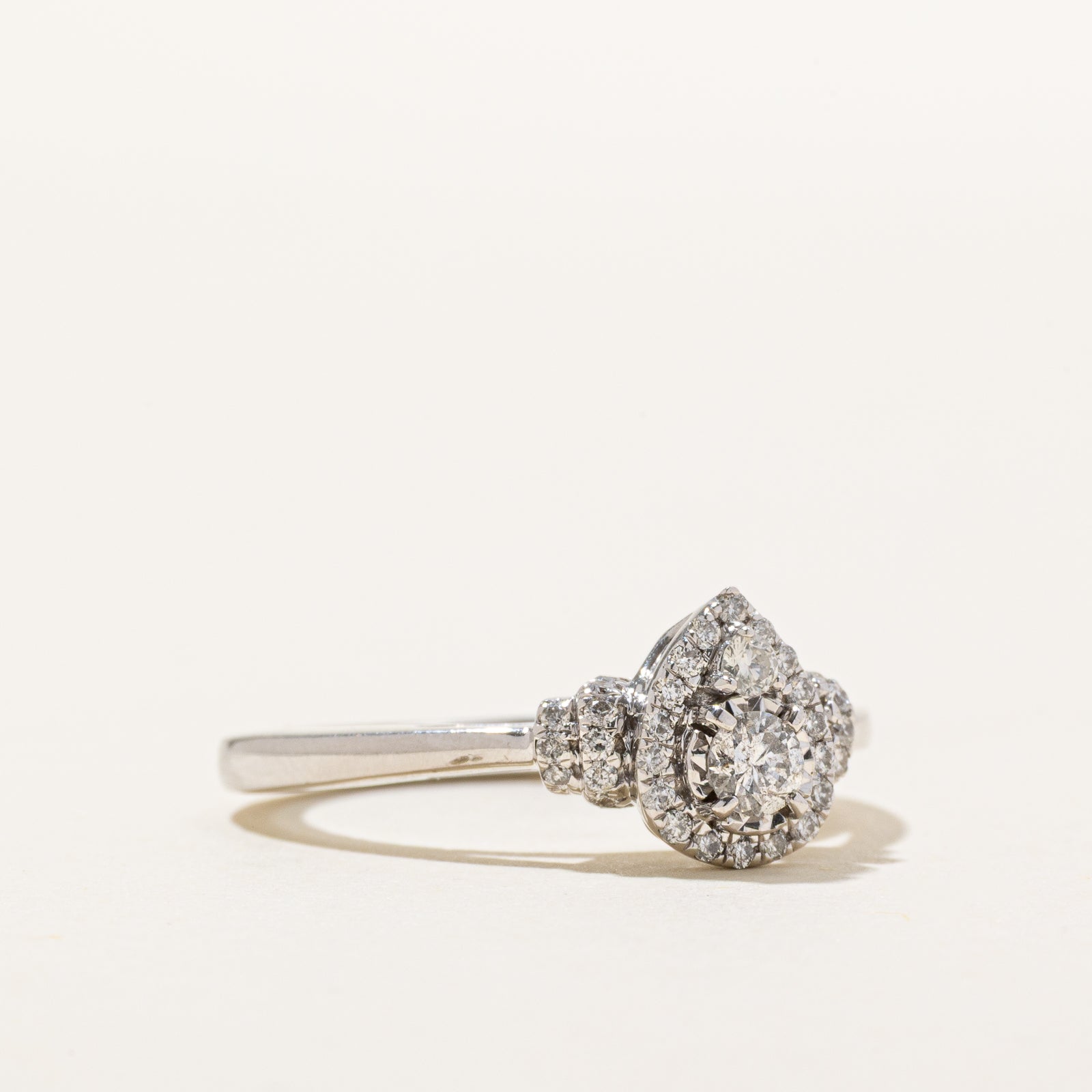 10K Pear Shaped Diamond Cluster Ring | 0.37ctw | SZ 6.75