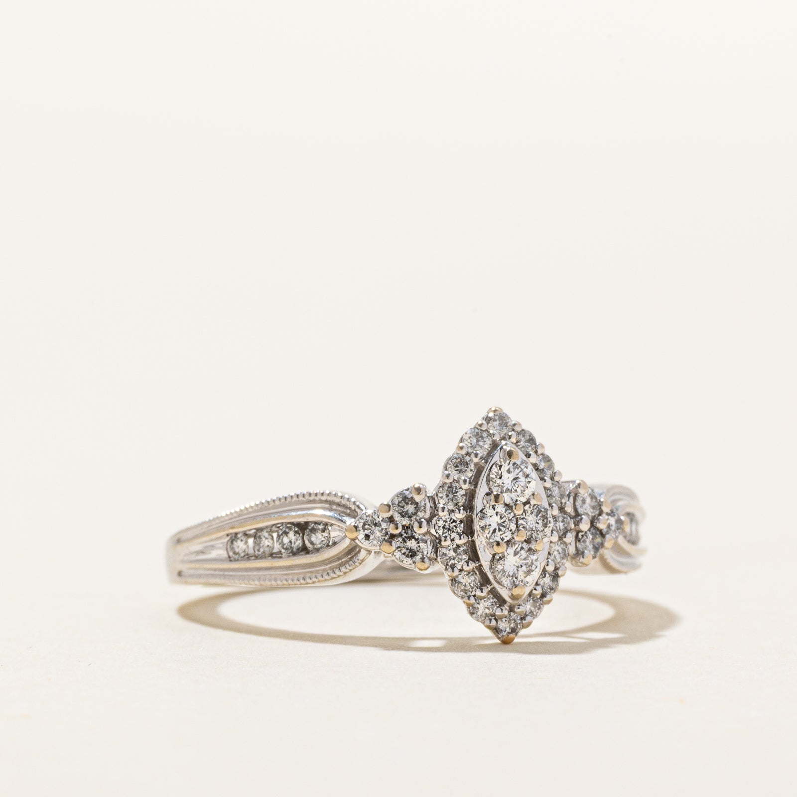 14K Marquise Shaped Diamond Cluster Ring | 0.33ctw | SZ 7