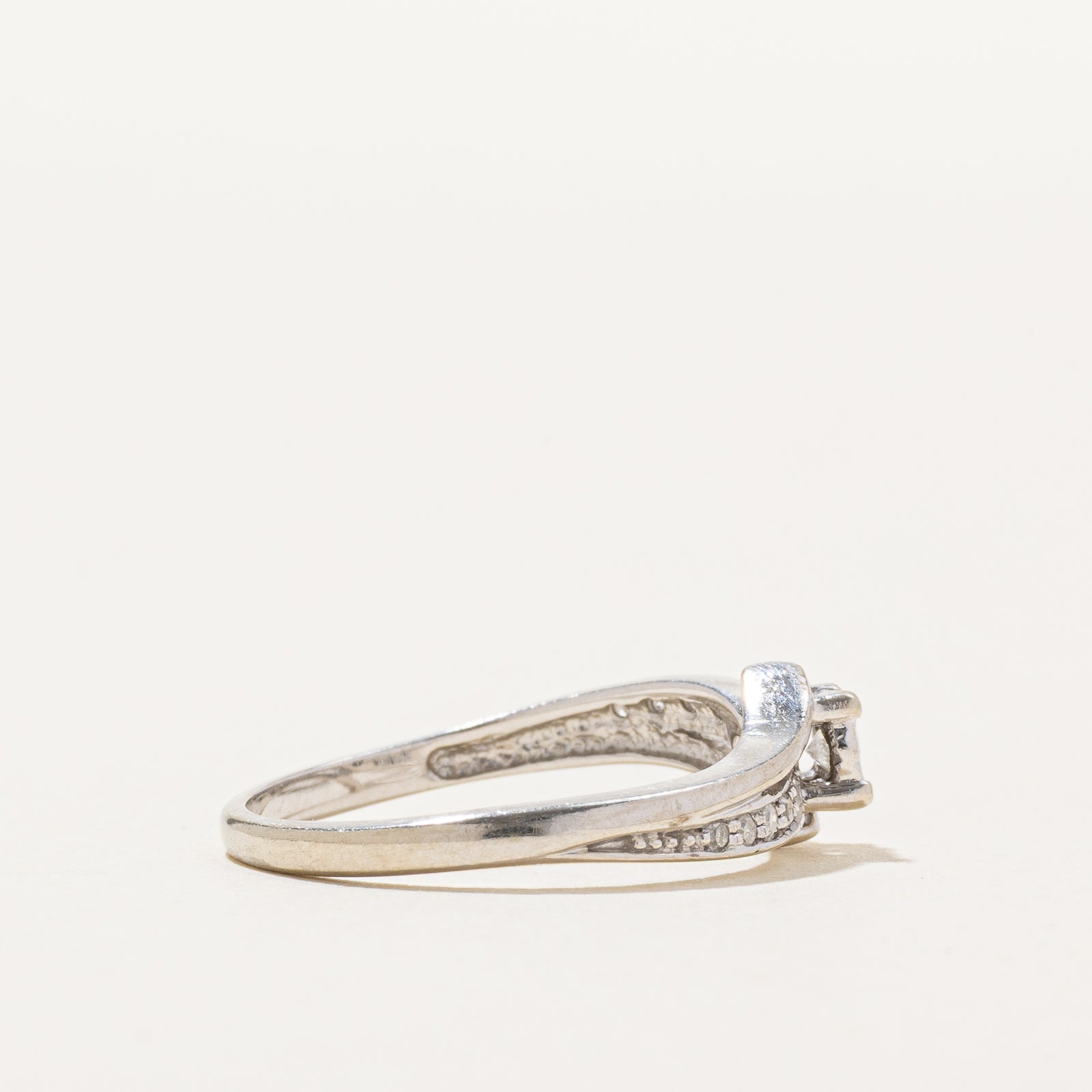 10K Diamond Accented Bypass Ring | 0.10ctw | SZ 4.25