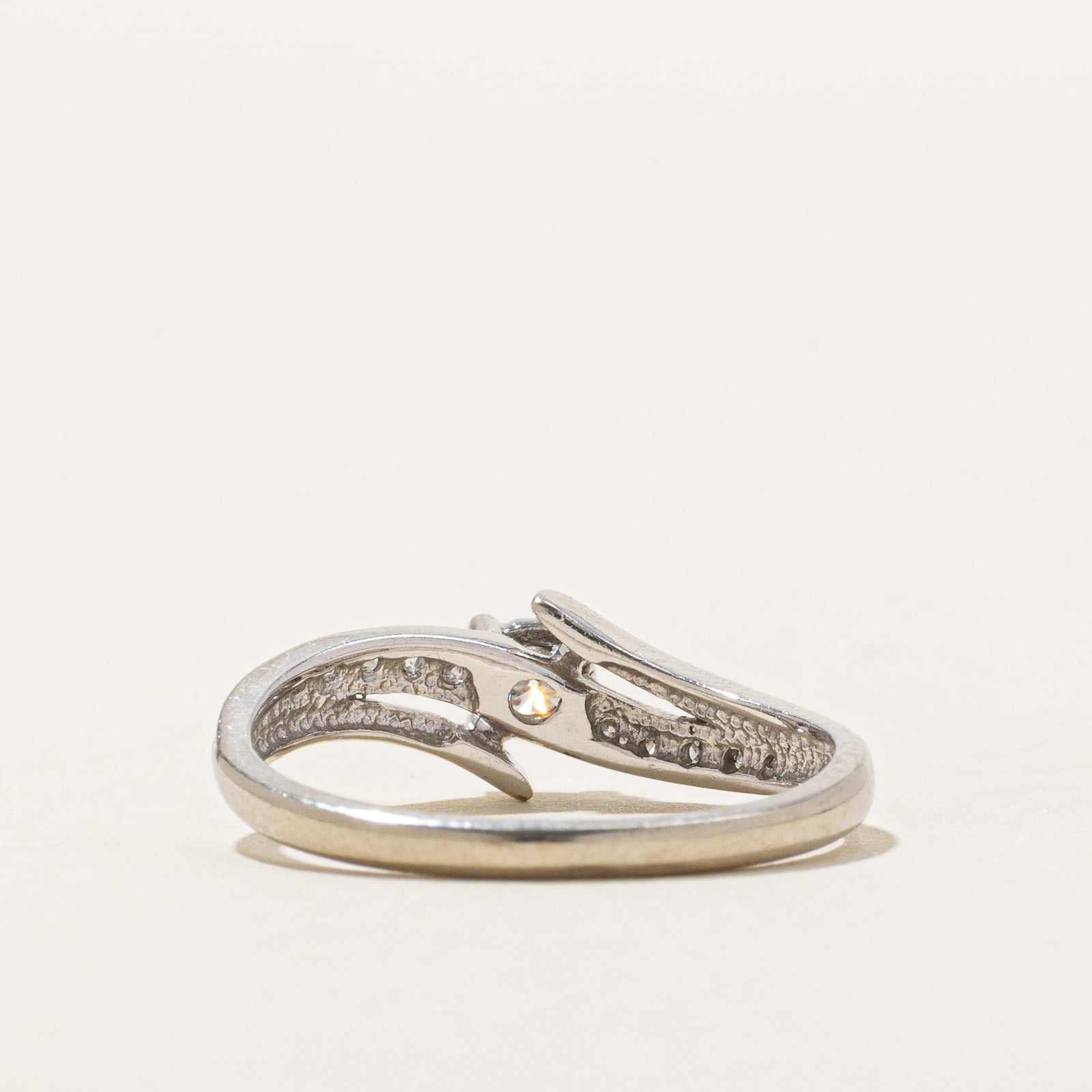 10K Diamond Accented Bypass Ring | 0.10ctw | SZ 4.25