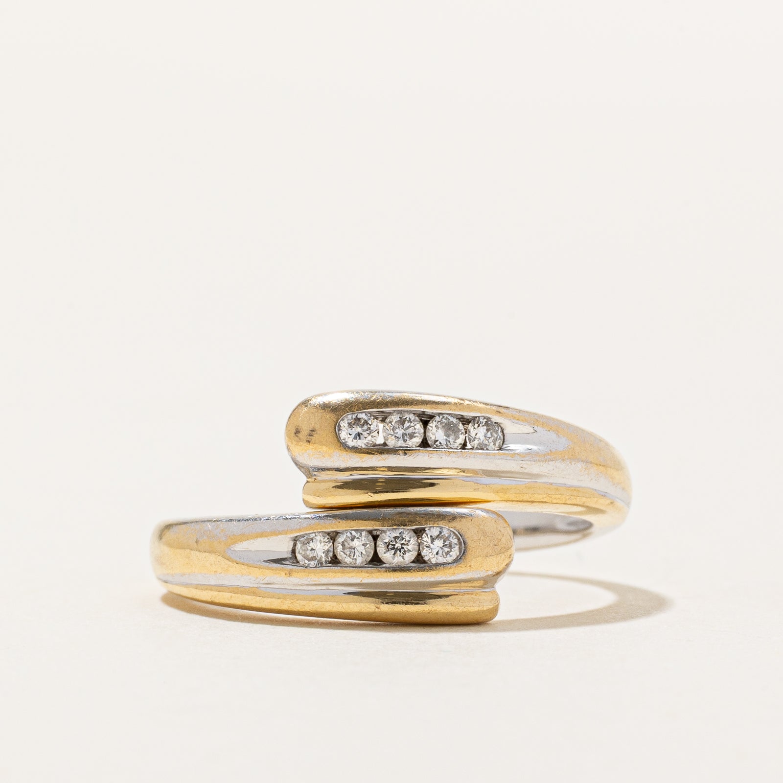 18K Channel Set Diamond Bypass Ring | 0.16ctw | SZ 6