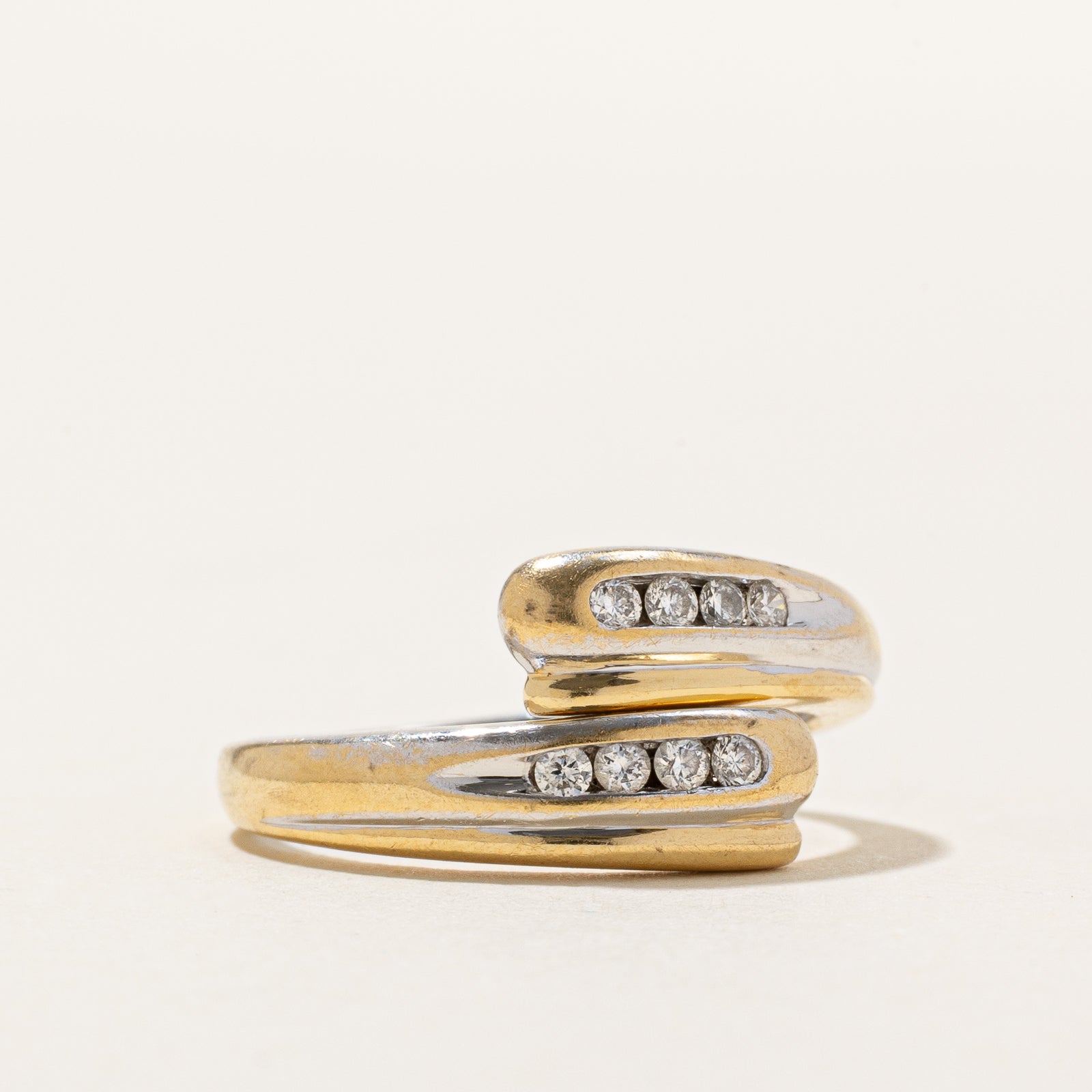 18K Channel Set Diamond Bypass Ring | 0.16ctw | SZ 6