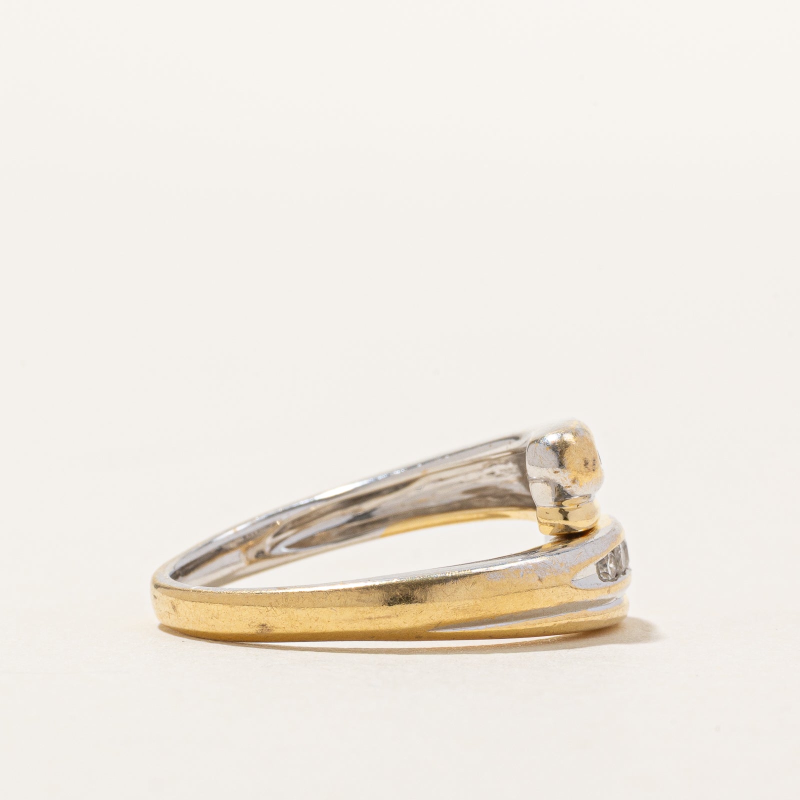 18K Channel Set Diamond Bypass Ring | 0.16ctw | SZ 6