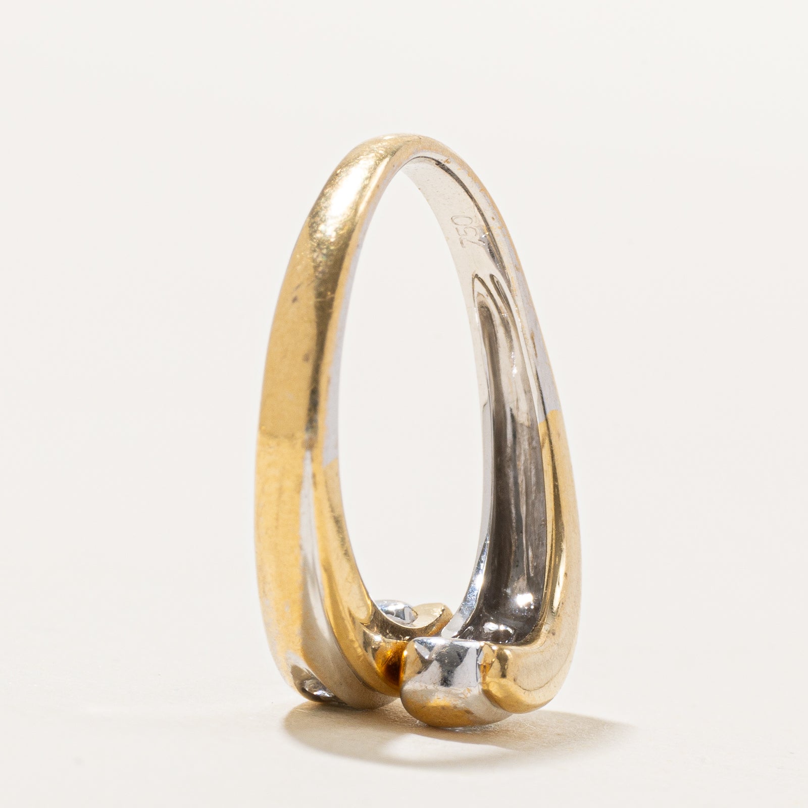 18K Channel Set Diamond Bypass Ring | 0.16ctw | SZ 6