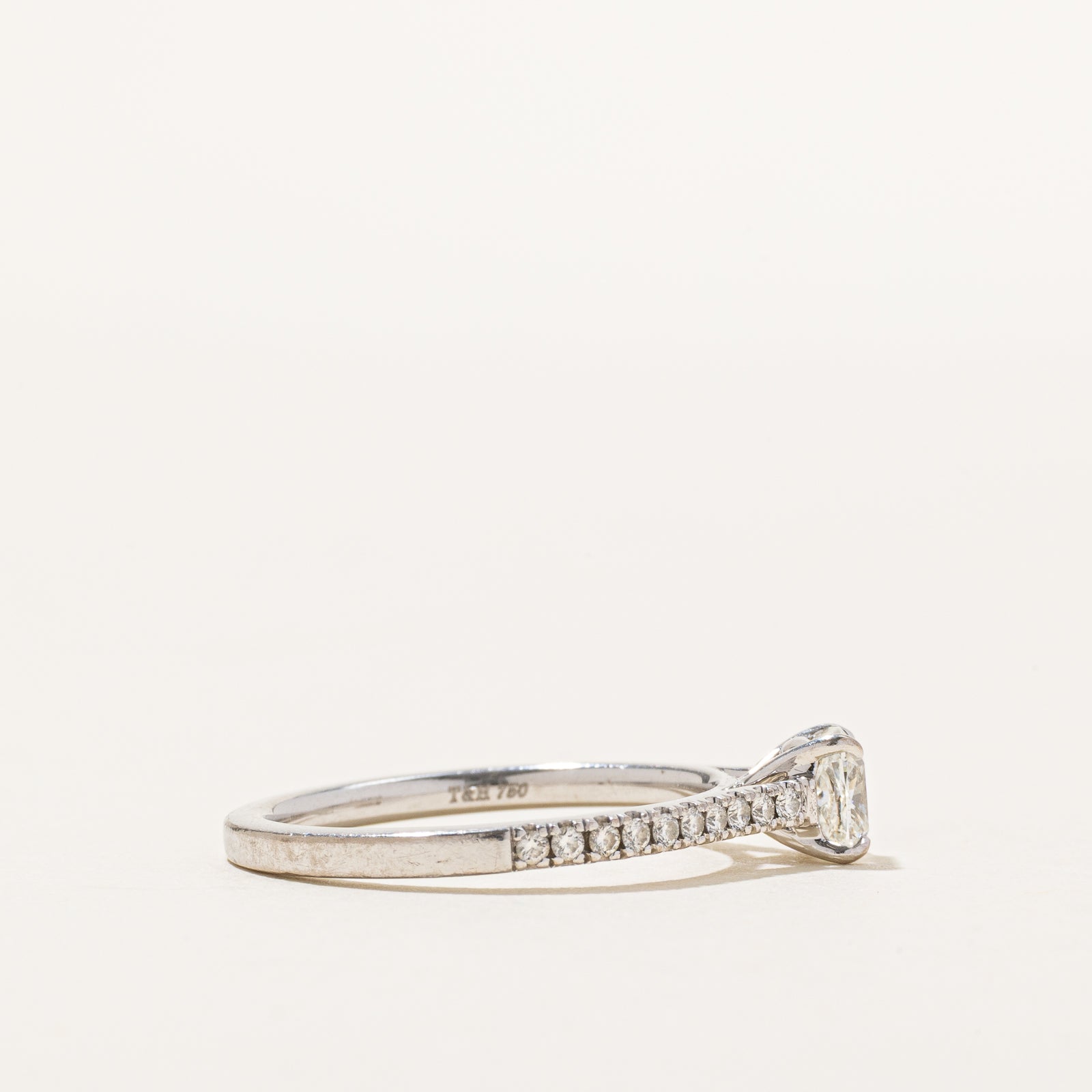 GIA Certified Cushion Cut Diamond Engagement Ring | 0.88ctw | SZ 7.5