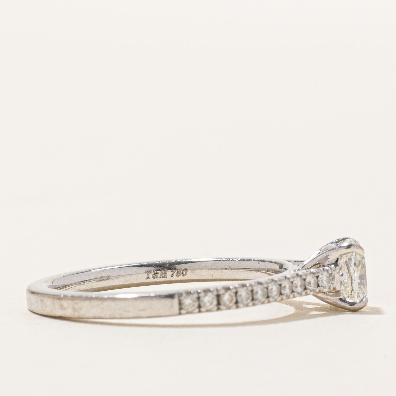 GIA Certified Cushion Cut Diamond Engagement Ring | 0.88ctw | SZ 7.5