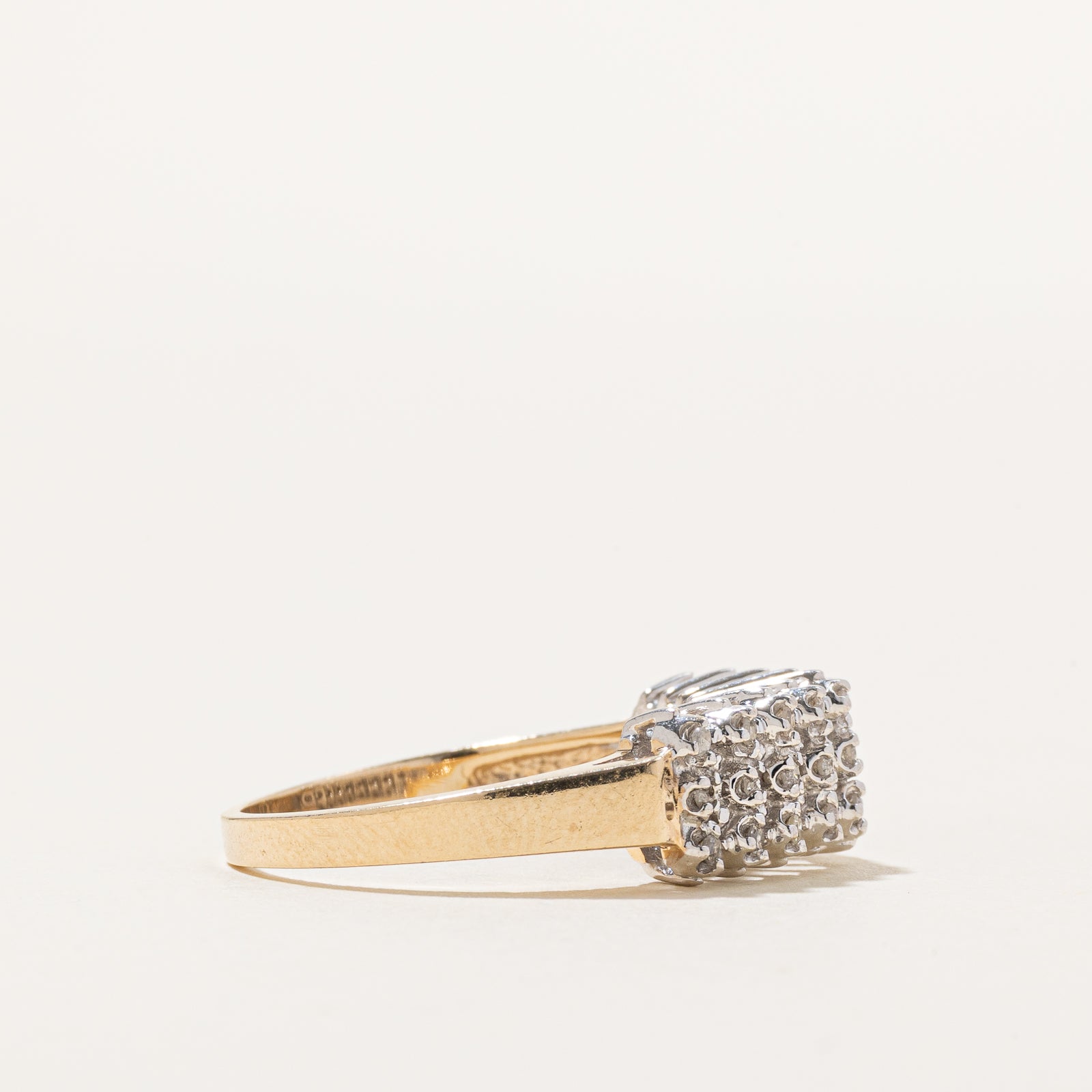 10K High Set Multi Row Diamond Ring | 0.20ctw | SZ 7