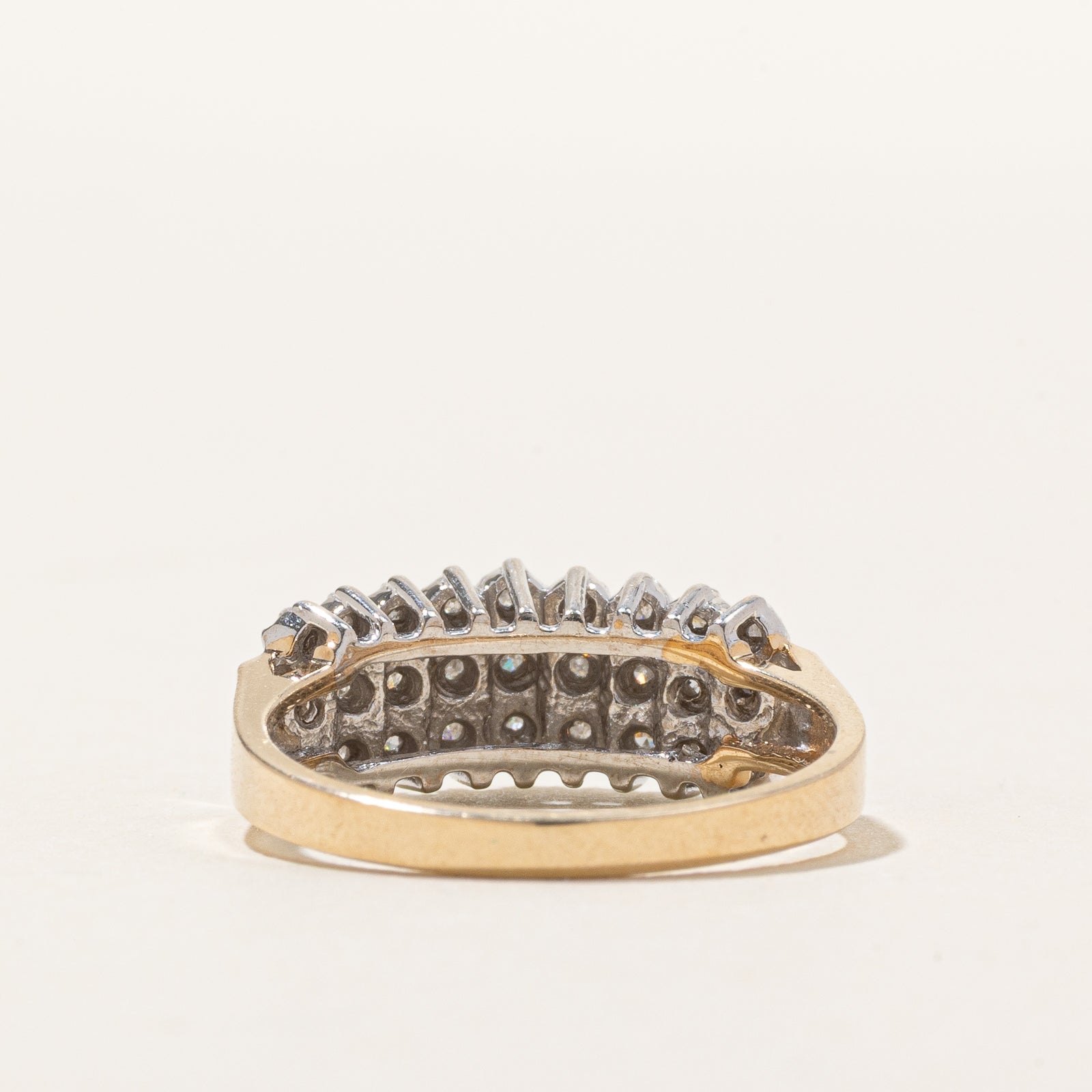 10K High Set Multi Row Diamond Ring | 0.20ctw | SZ 7