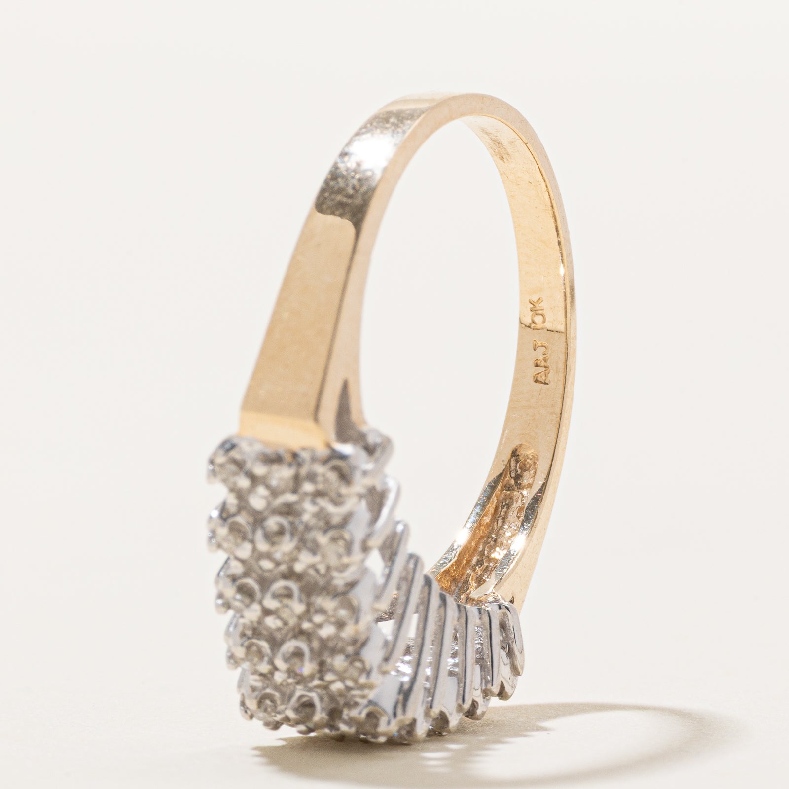 10K High Set Multi Row Diamond Ring | 0.20ctw | SZ 7