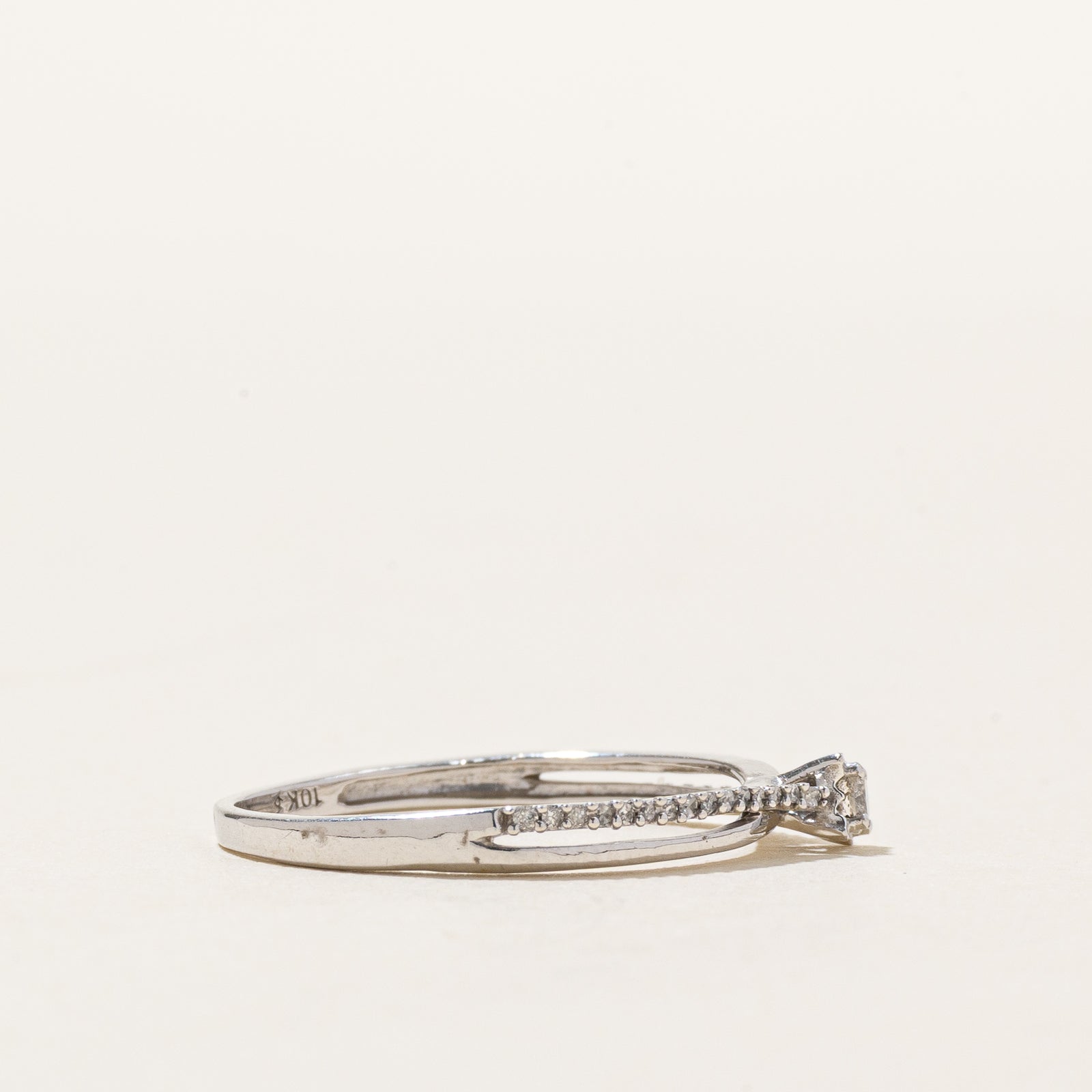 10K Diamond Petite Crossover Ring | 0.07ctw | SZ 6.25