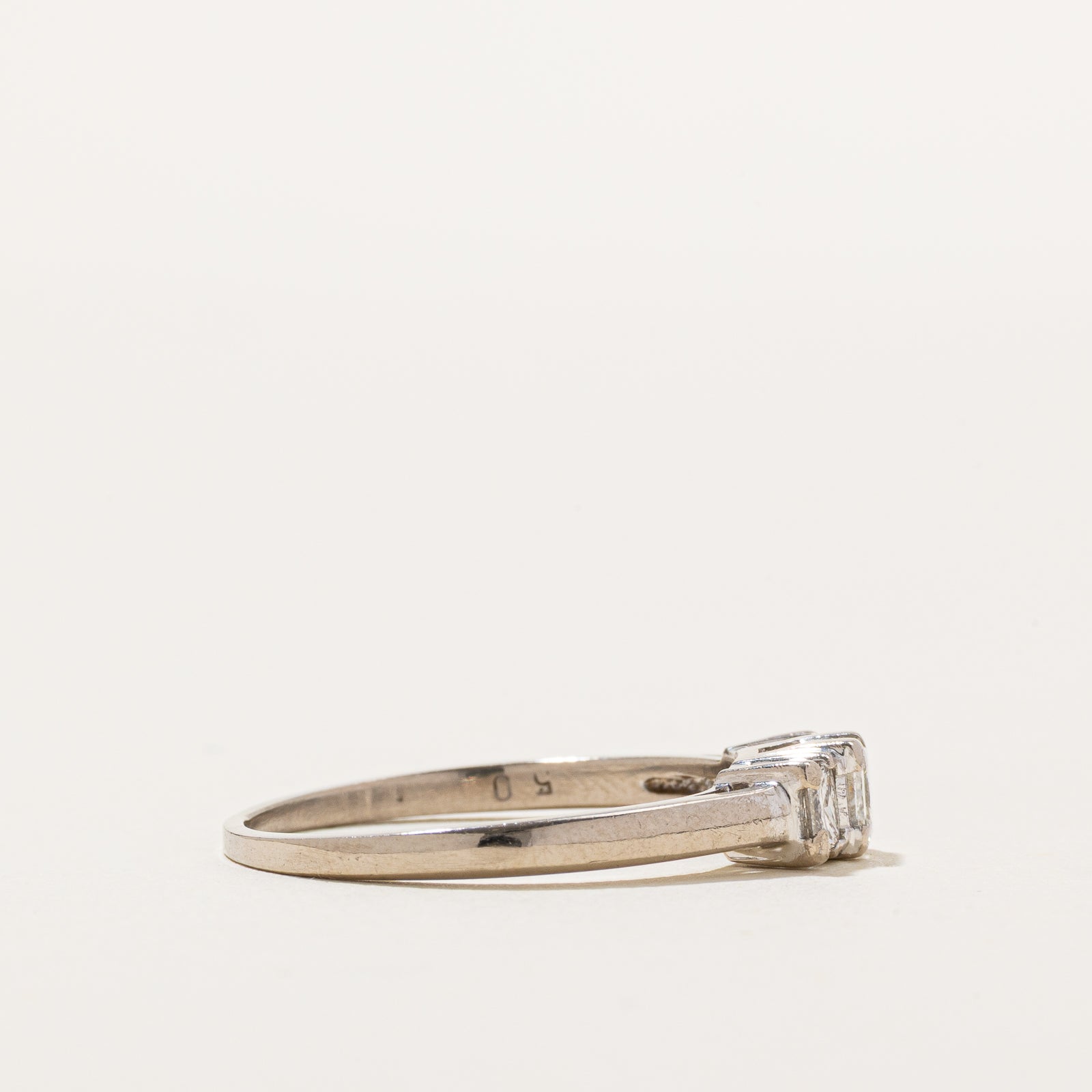 18K Three Stone Princess Cut Diamond Ring | 0.55ctw | SZ 8.25