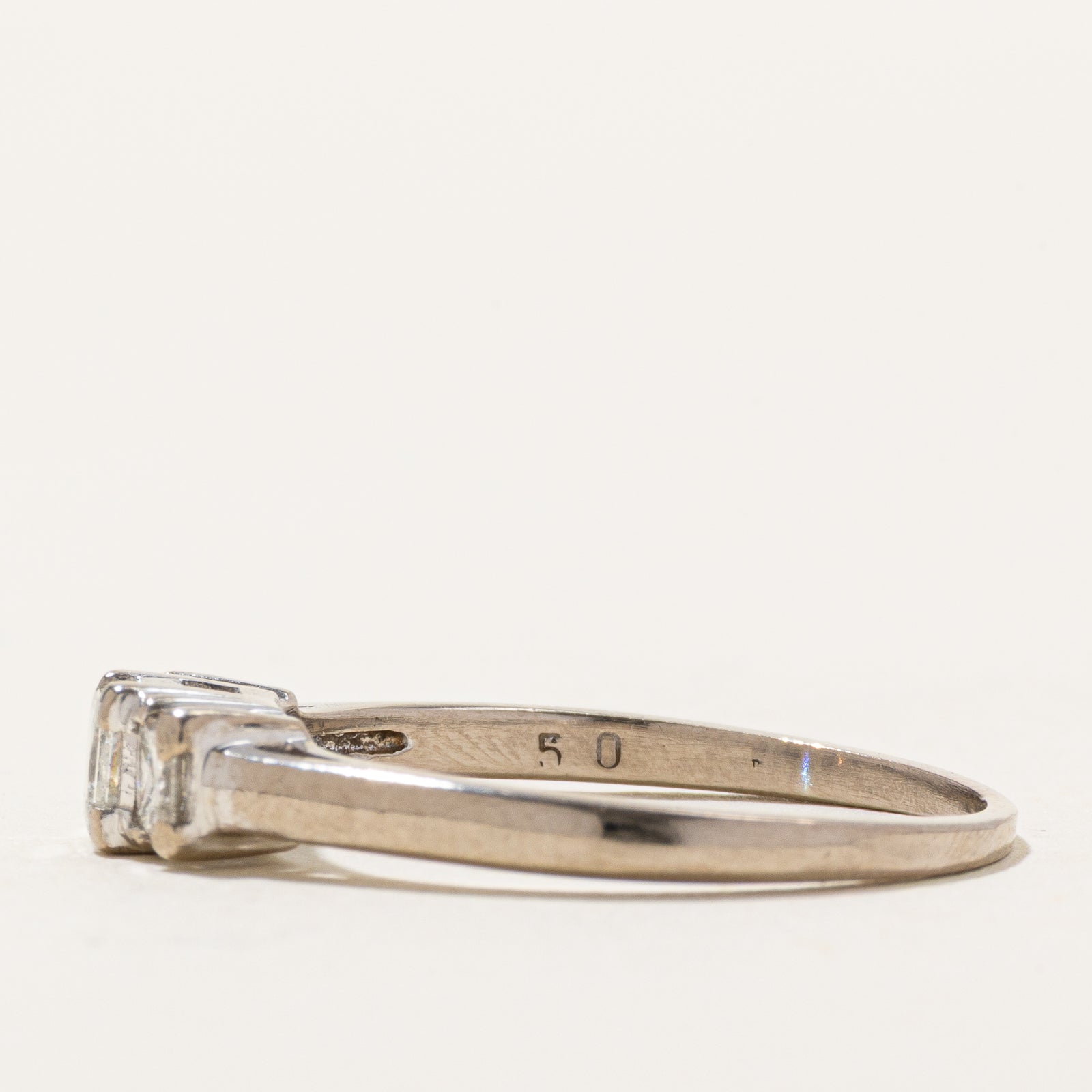18K Three Stone Princess Cut Diamond Ring | 0.55ctw | SZ 8.25