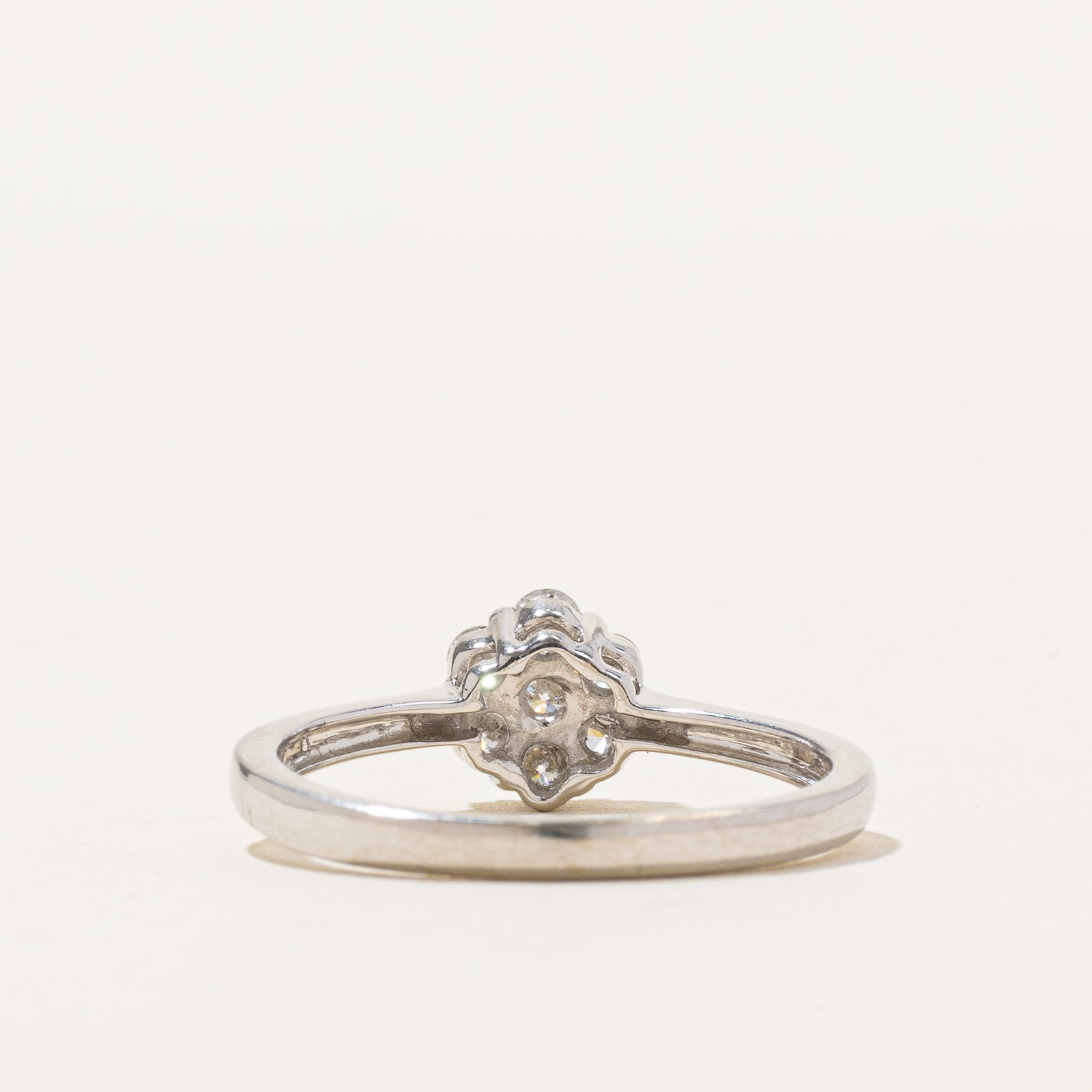 14K White Gold Diamond Cluster Ring | 0.35ctw | SZ 8