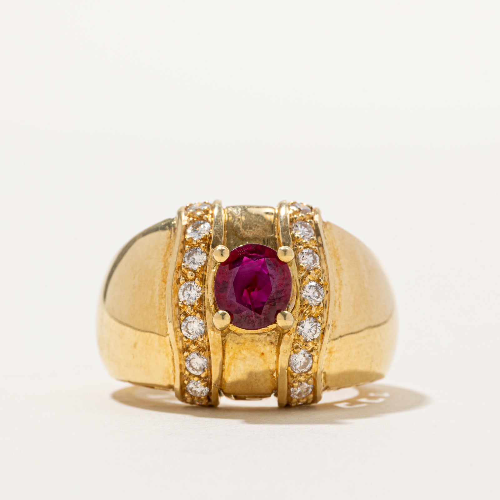 Ruby & Diamond Cocktail Ring | 0.90ct, 0.54ctw | SZ 7
