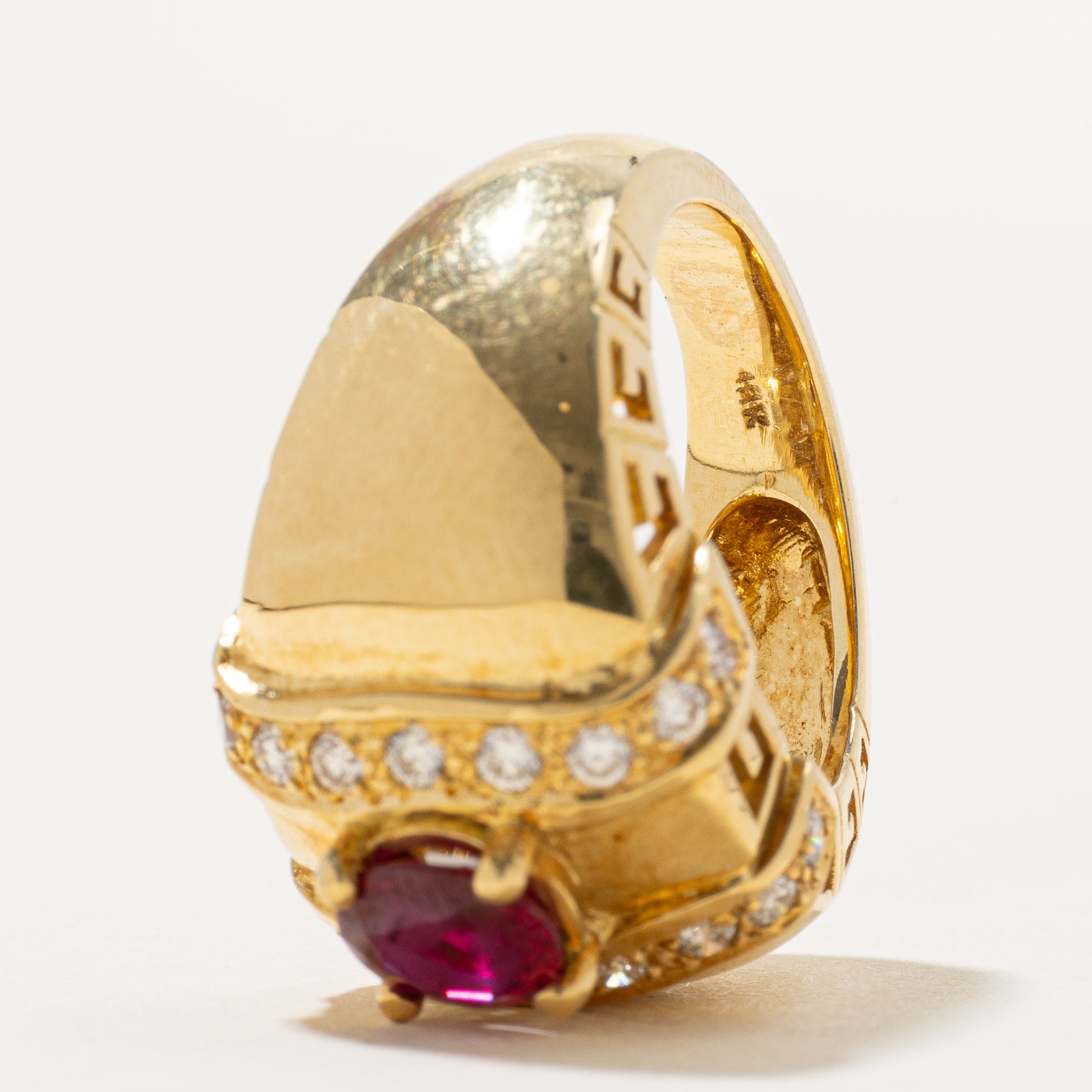 Ruby & Diamond Cocktail Ring | 0.90ct, 0.54ctw | SZ 7