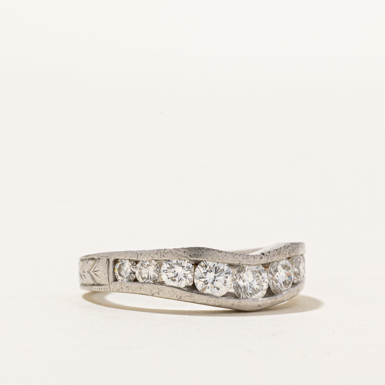 Channel Set Diamond Contour Band | 0.88ctw | SZ 7