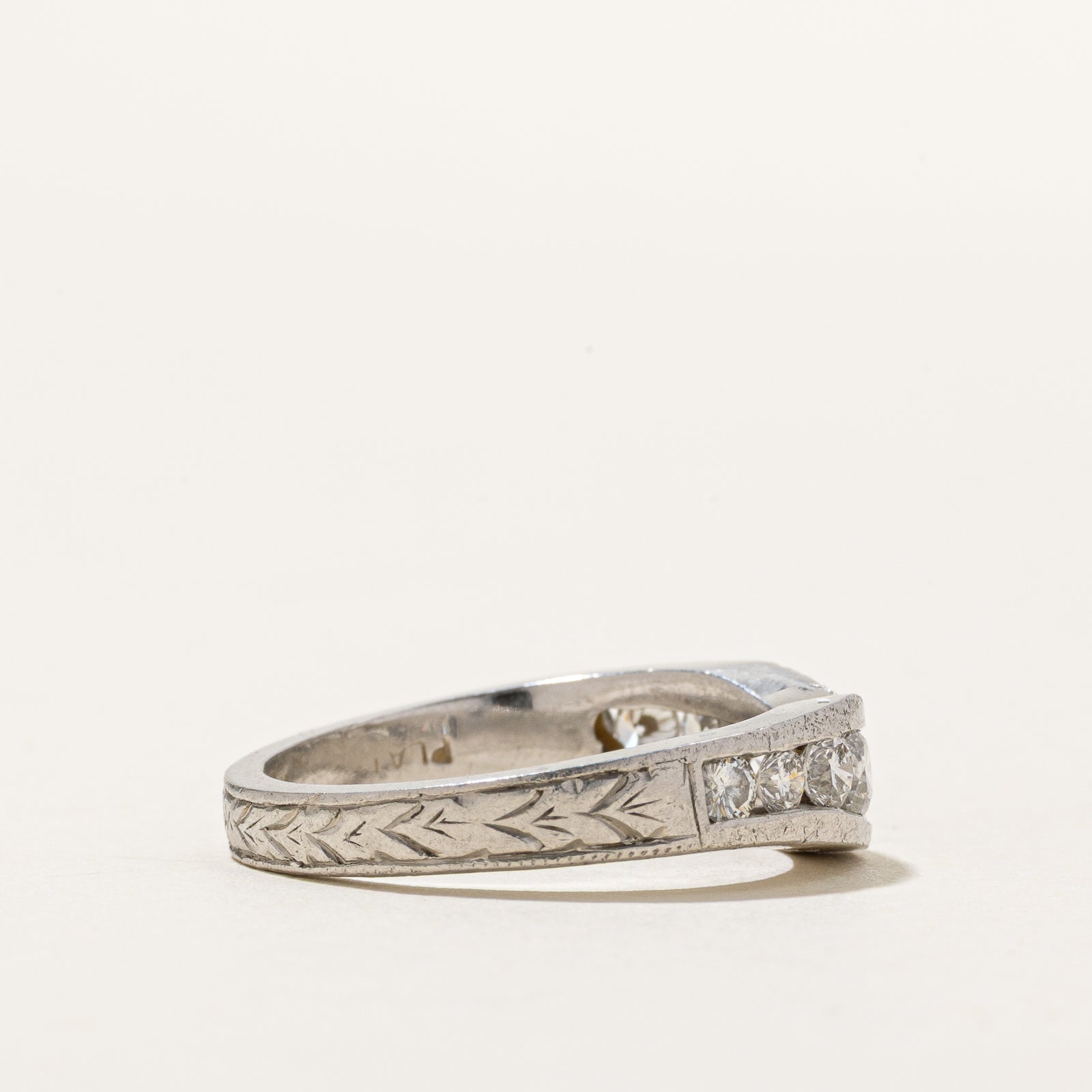 Channel Set Diamond Contour Band | 0.88ctw | SZ 7