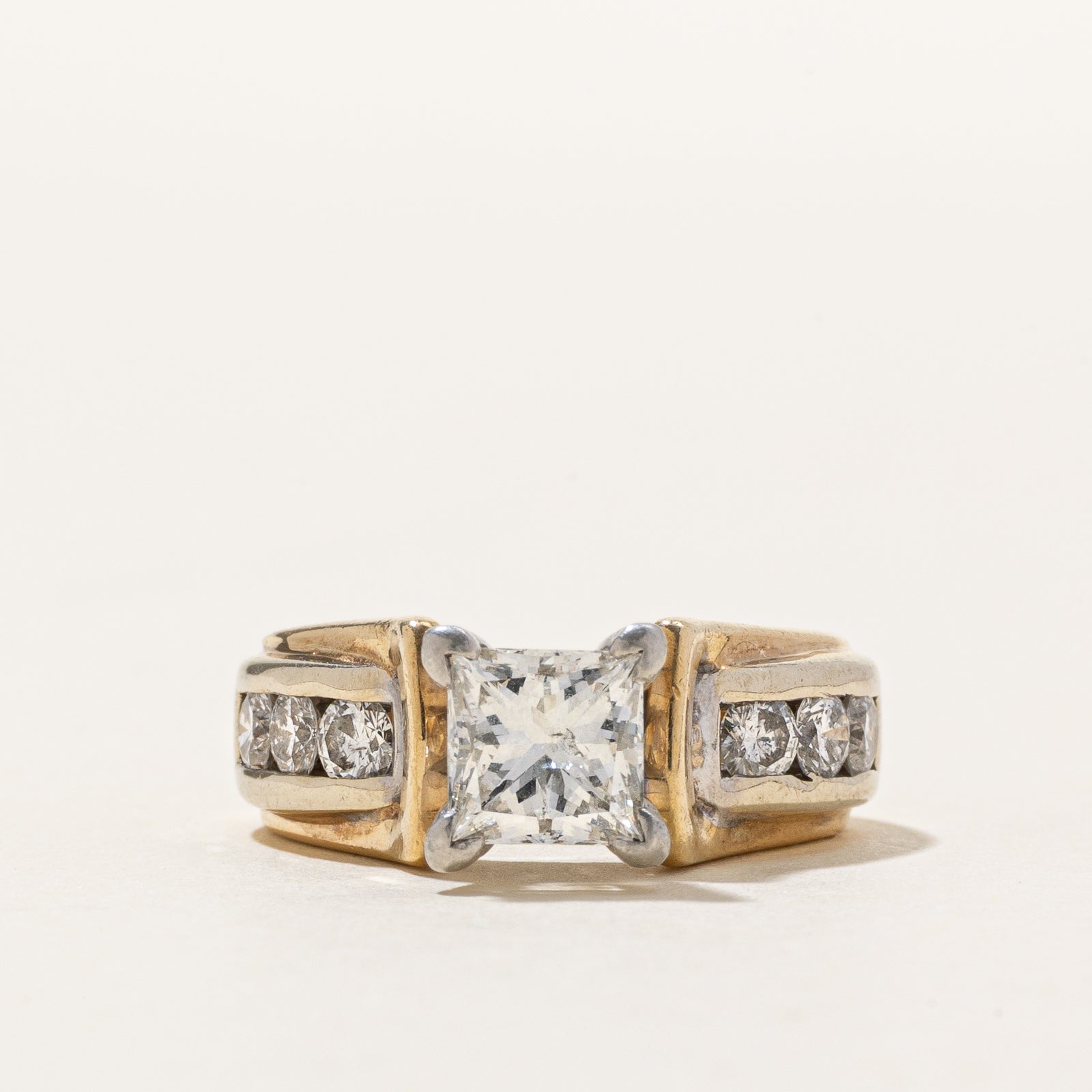 High Set Princess Cut Diamond Engagement Ring | 1.56ctw | SZ 3.5