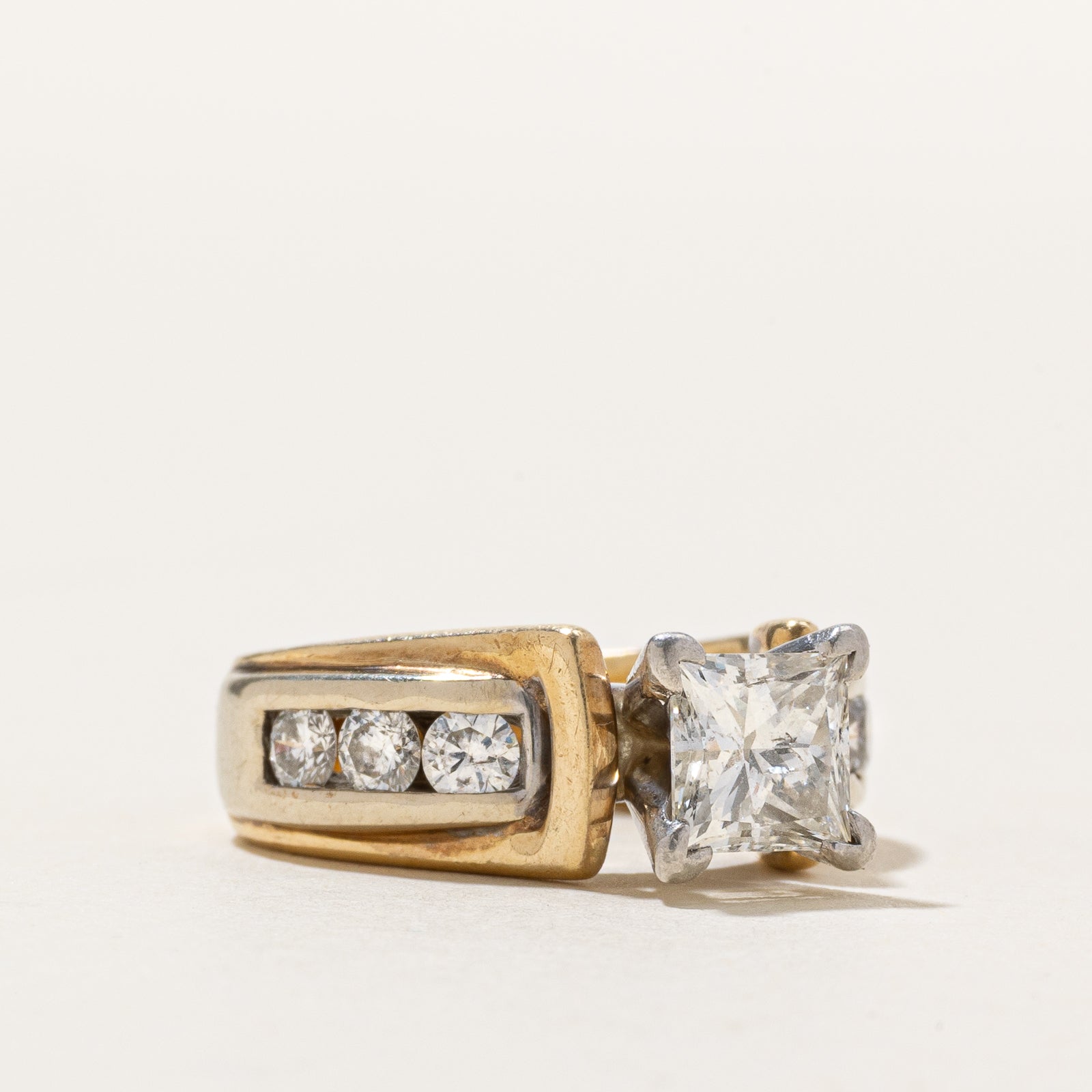 High Set Princess Cut Diamond Engagement Ring | 1.56ctw | SZ 3.5