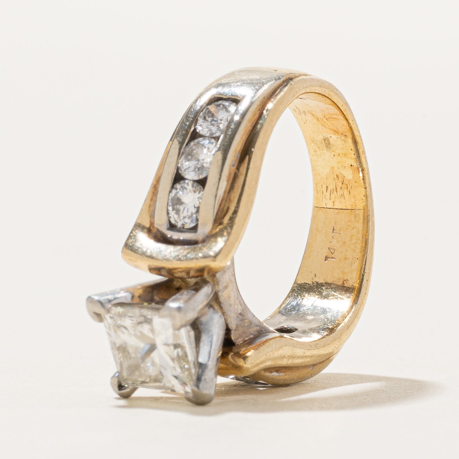 High Set Princess Cut Diamond Engagement Ring | 1.56ctw | SZ 3.5