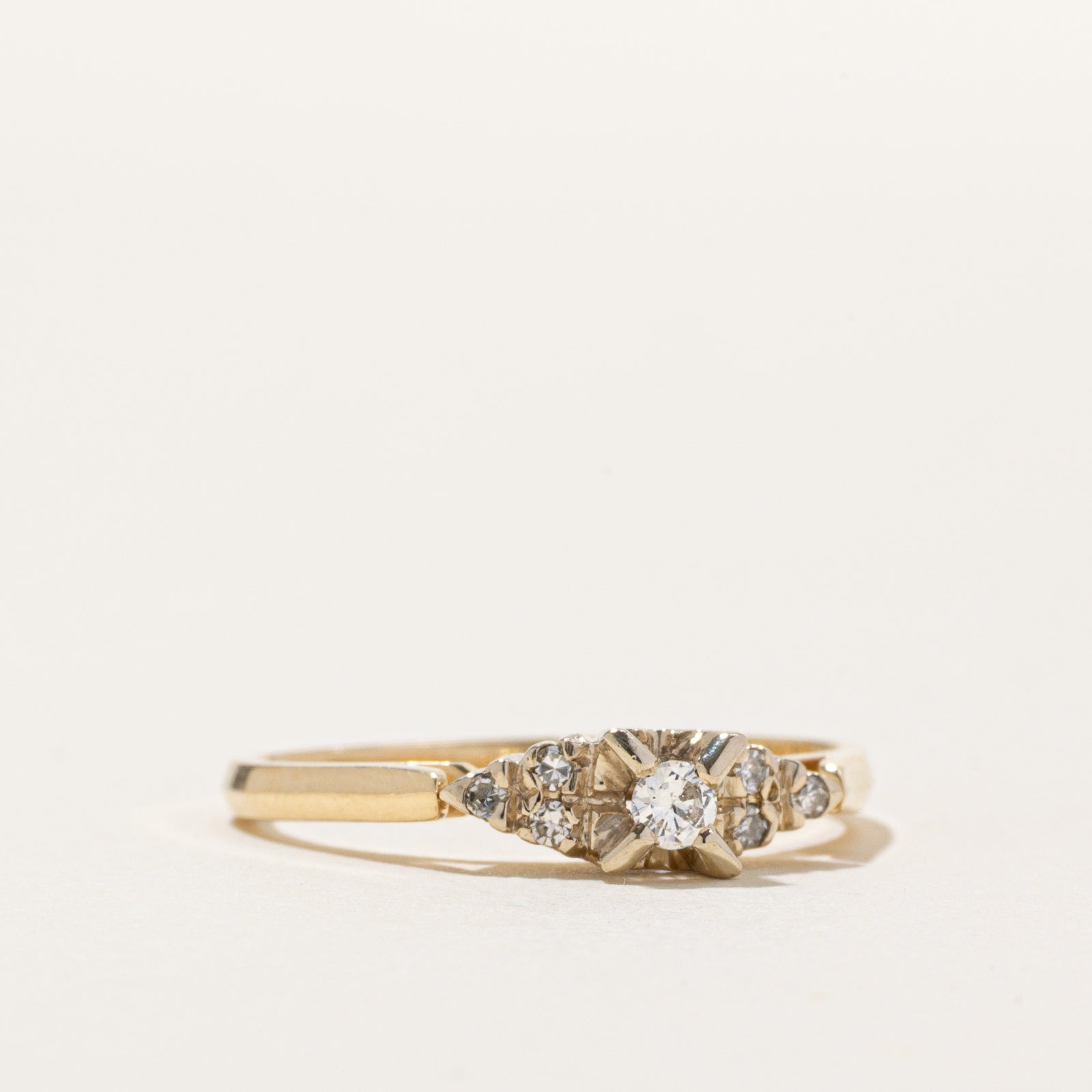 14K Diamond Accented Petite Ring | 0.12ctw | SZ 6.75