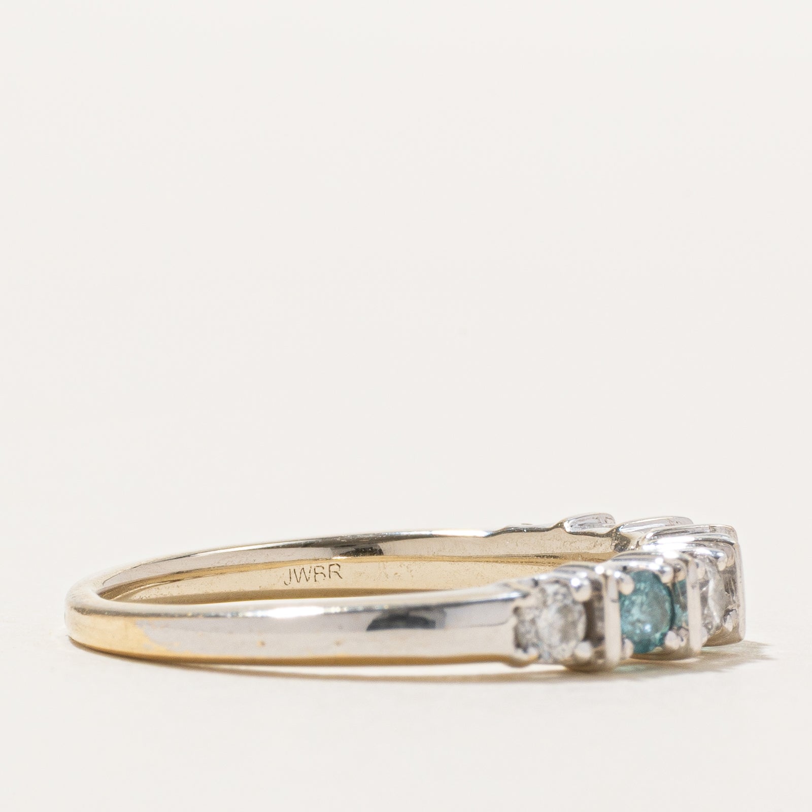 Semi Eternity Blue & White Diamond Ring | 0.21ctw, 0.29ctw | SZ 7.75
