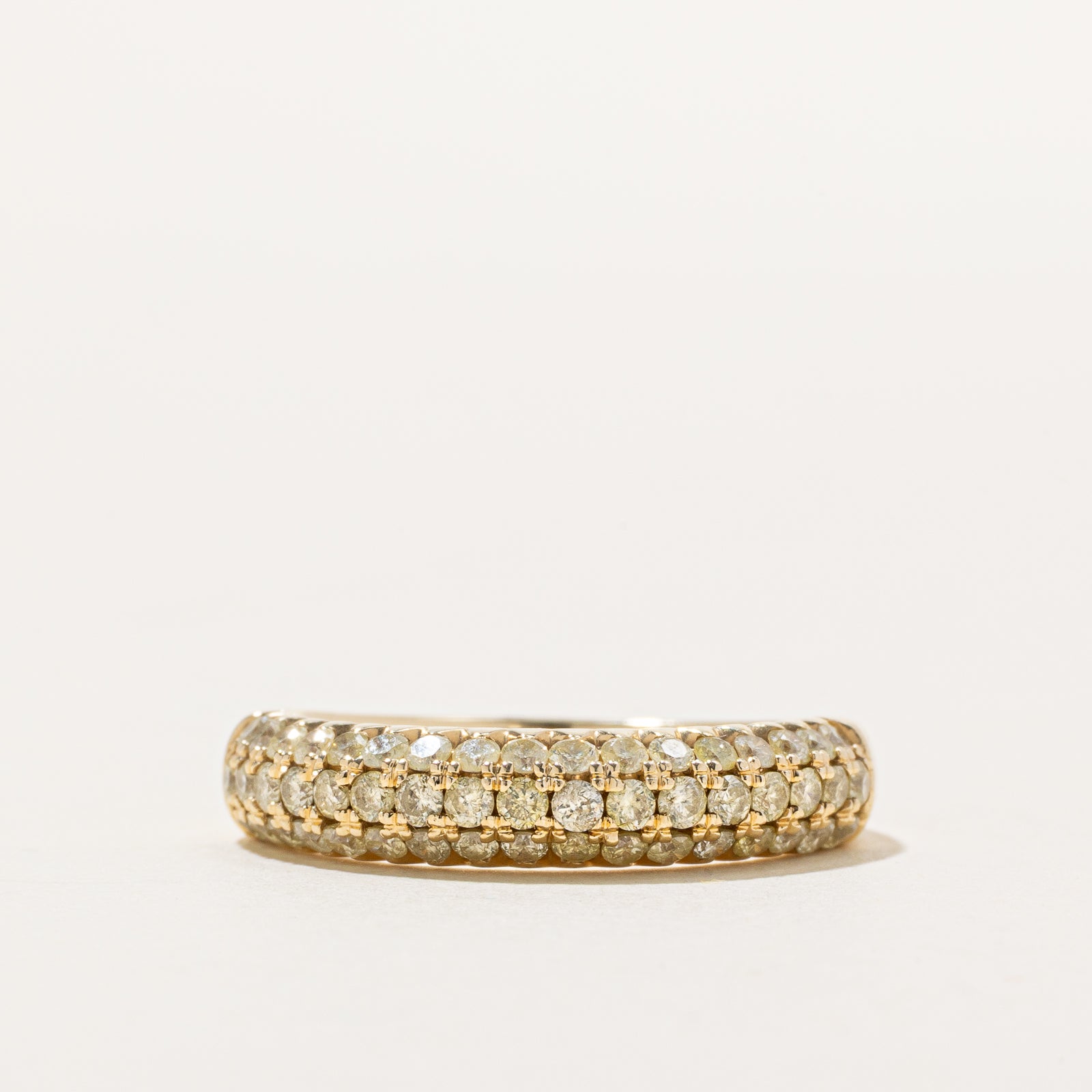 Pavé Set Yellow Diamond Dome Band | 1.00ctw | SZ 8