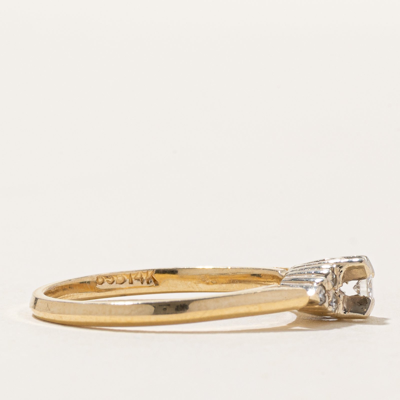 14K Diamond Accented Petite Ring | 0.12ctw | SZ 6.75