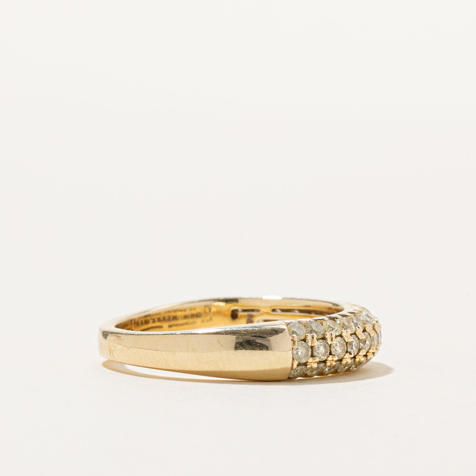 Pavé Set Yellow Diamond Dome Band | 1.00ctw | SZ 8