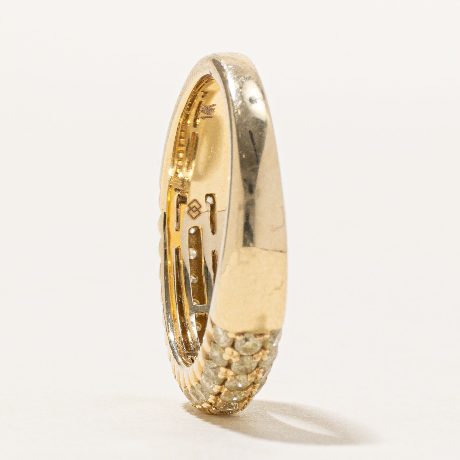 Pavé Set Yellow Diamond Dome Band | 1.00ctw | SZ 8