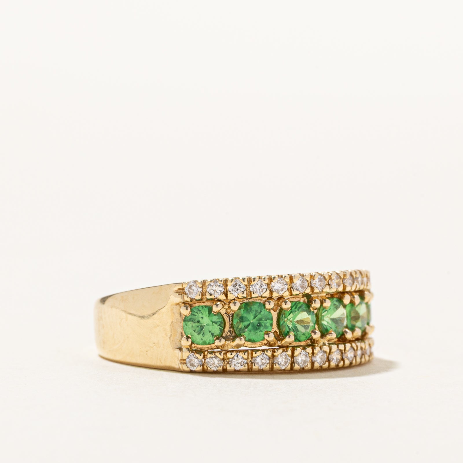 Tsavorite Garnet & Diamond Band | 0.83ctw, 0.26ctw | SZ 8.25
