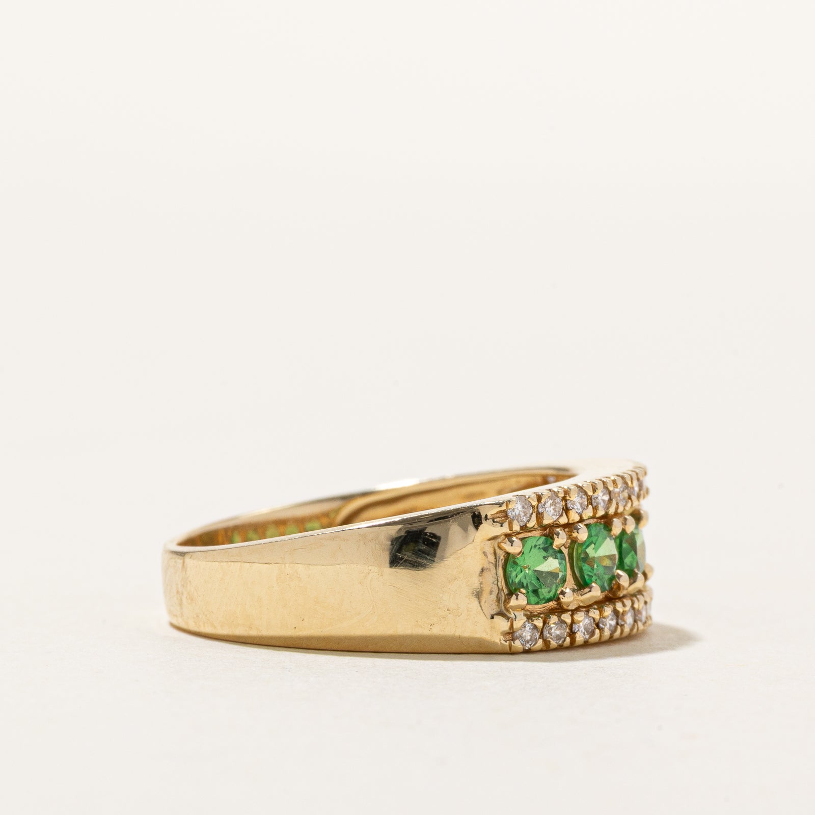 Tsavorite Garnet & Diamond Band | 0.83ctw, 0.26ctw | SZ 8.25