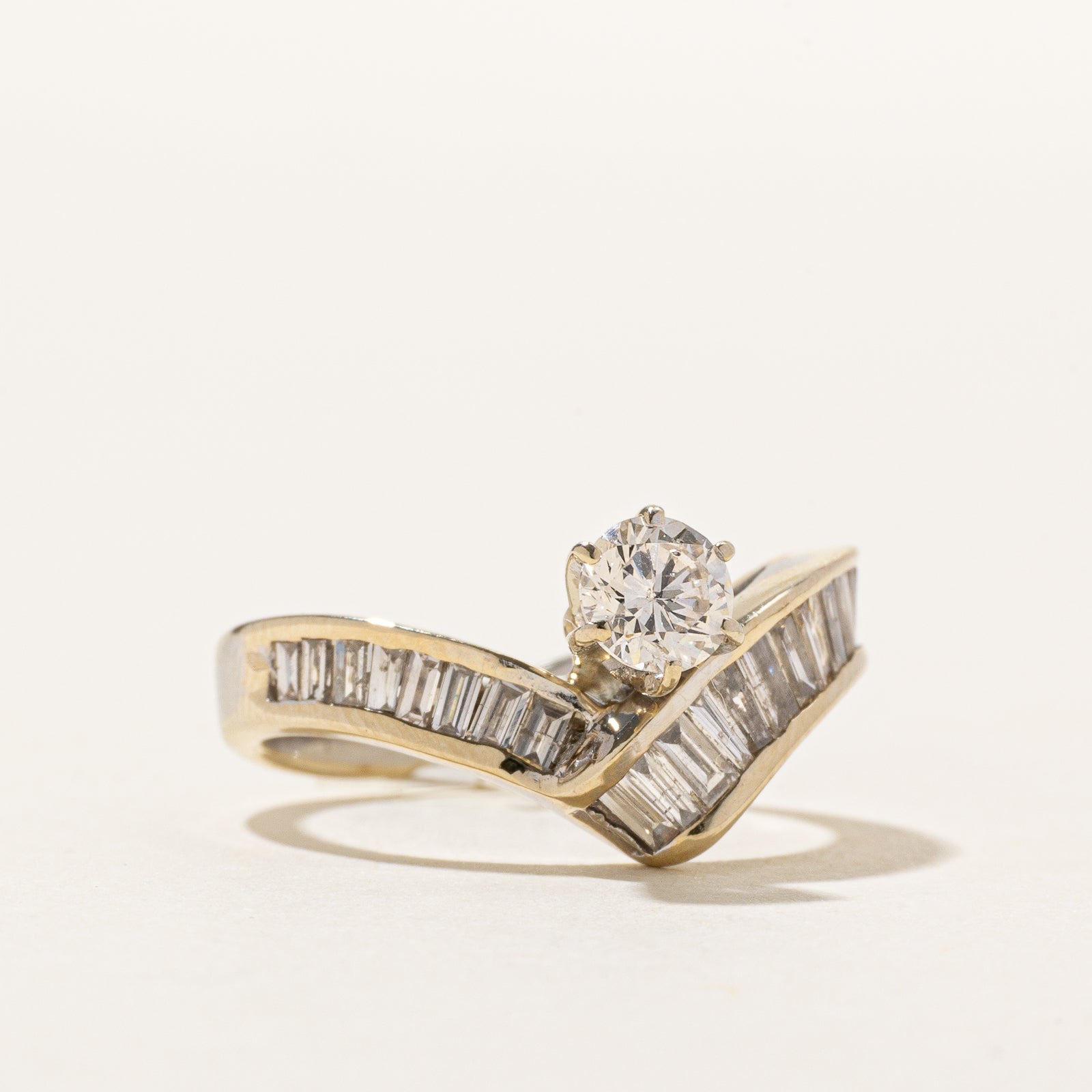 Diamond Chevron Engagement Ring | 0.72ctw | SZ 5