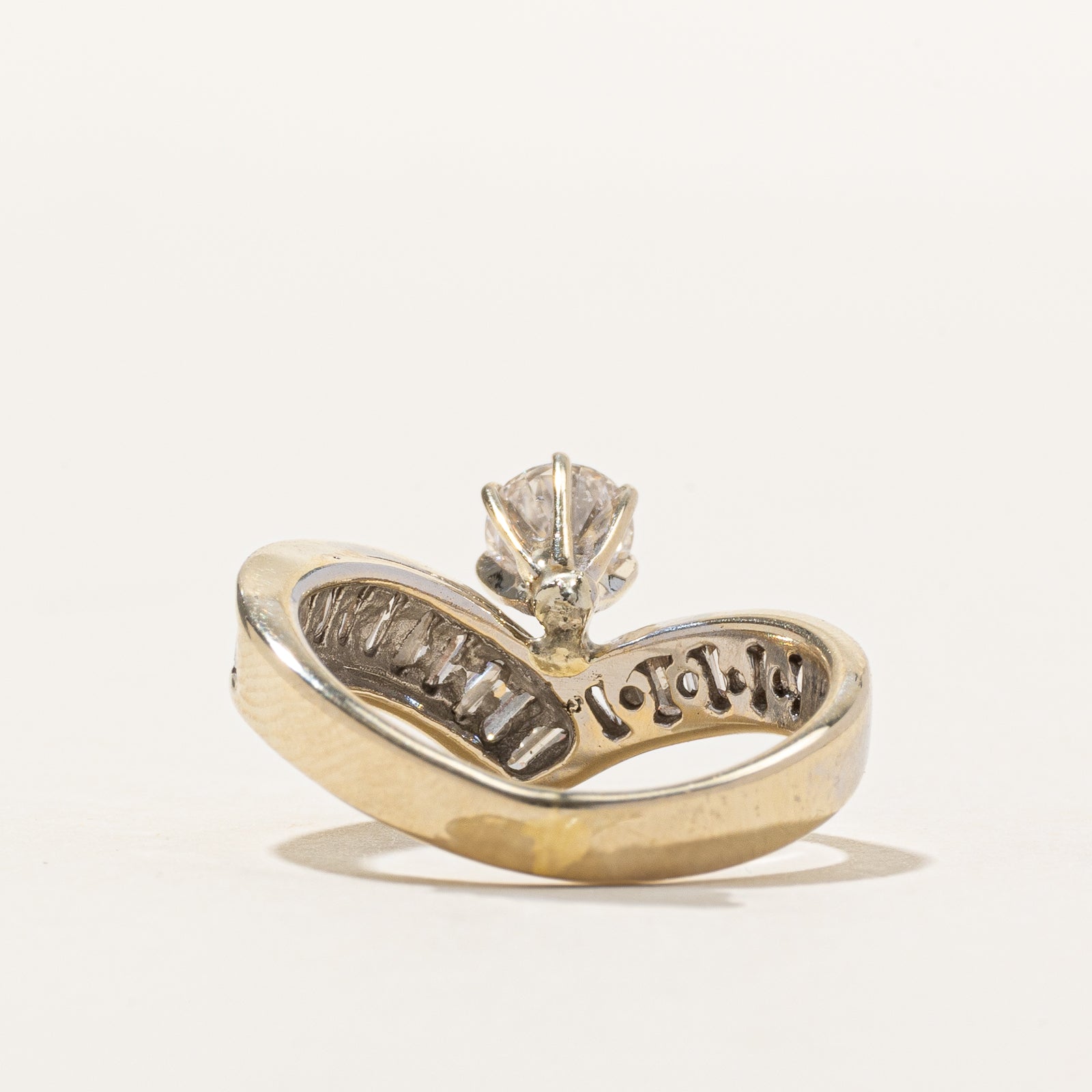 Diamond Chevron Engagement Ring | 0.72ctw | SZ 5