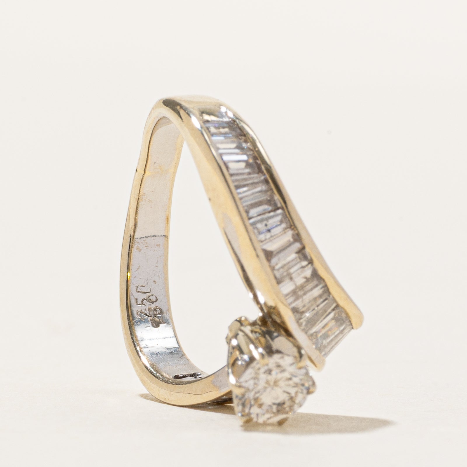 Diamond Chevron Engagement Ring | 0.72ctw | SZ 5