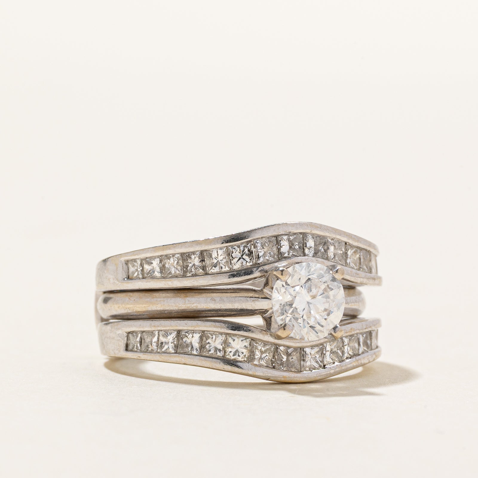 Round Brilliant Diamond Wedding Ring Set | 1.46ctw | SZ 7