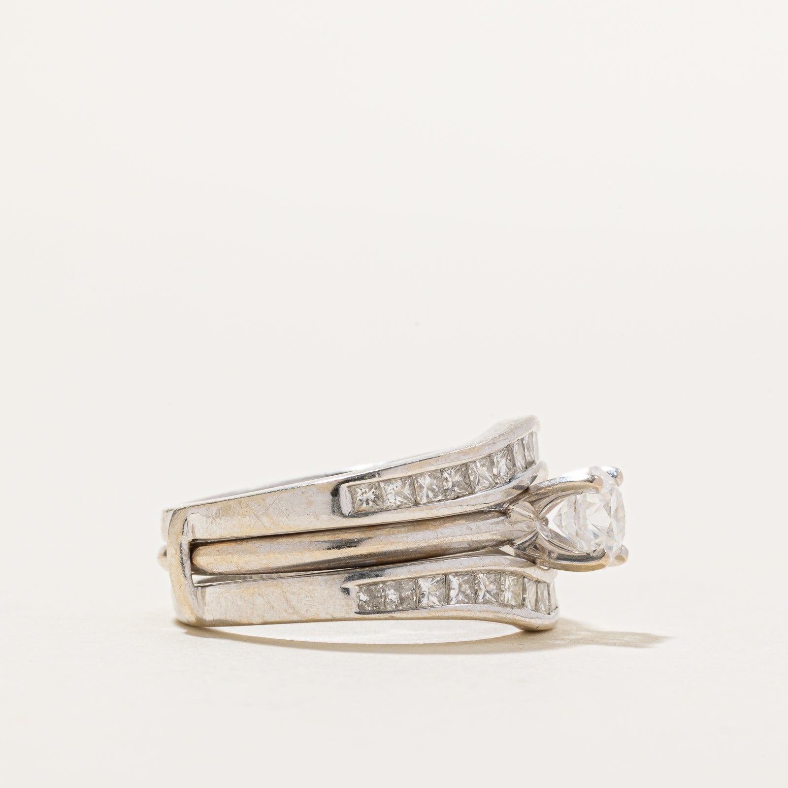 Round Brilliant Diamond Wedding Ring Set | 1.46ctw | SZ 7