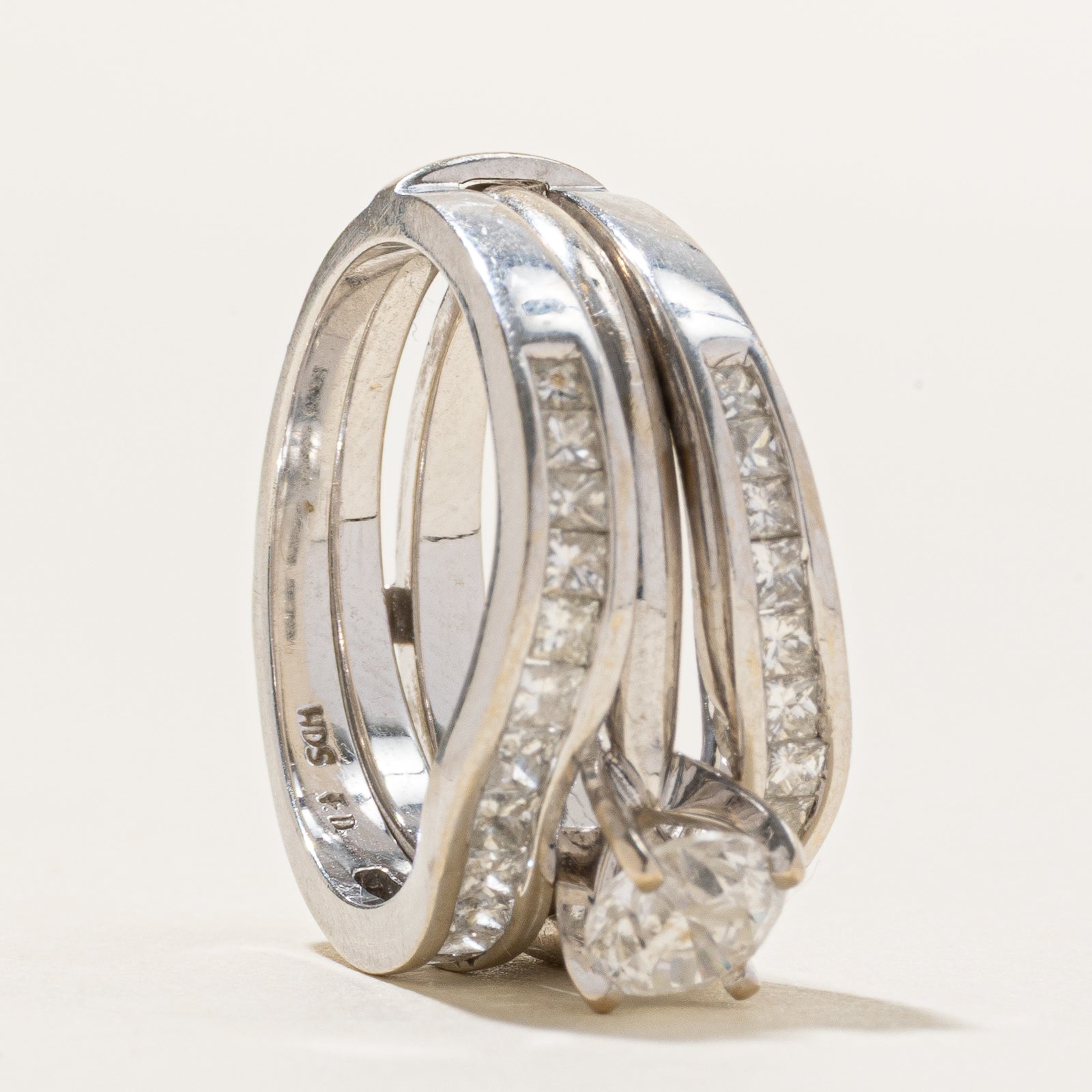 Round Brilliant Diamond Wedding Ring Set | 1.46ctw | SZ 7