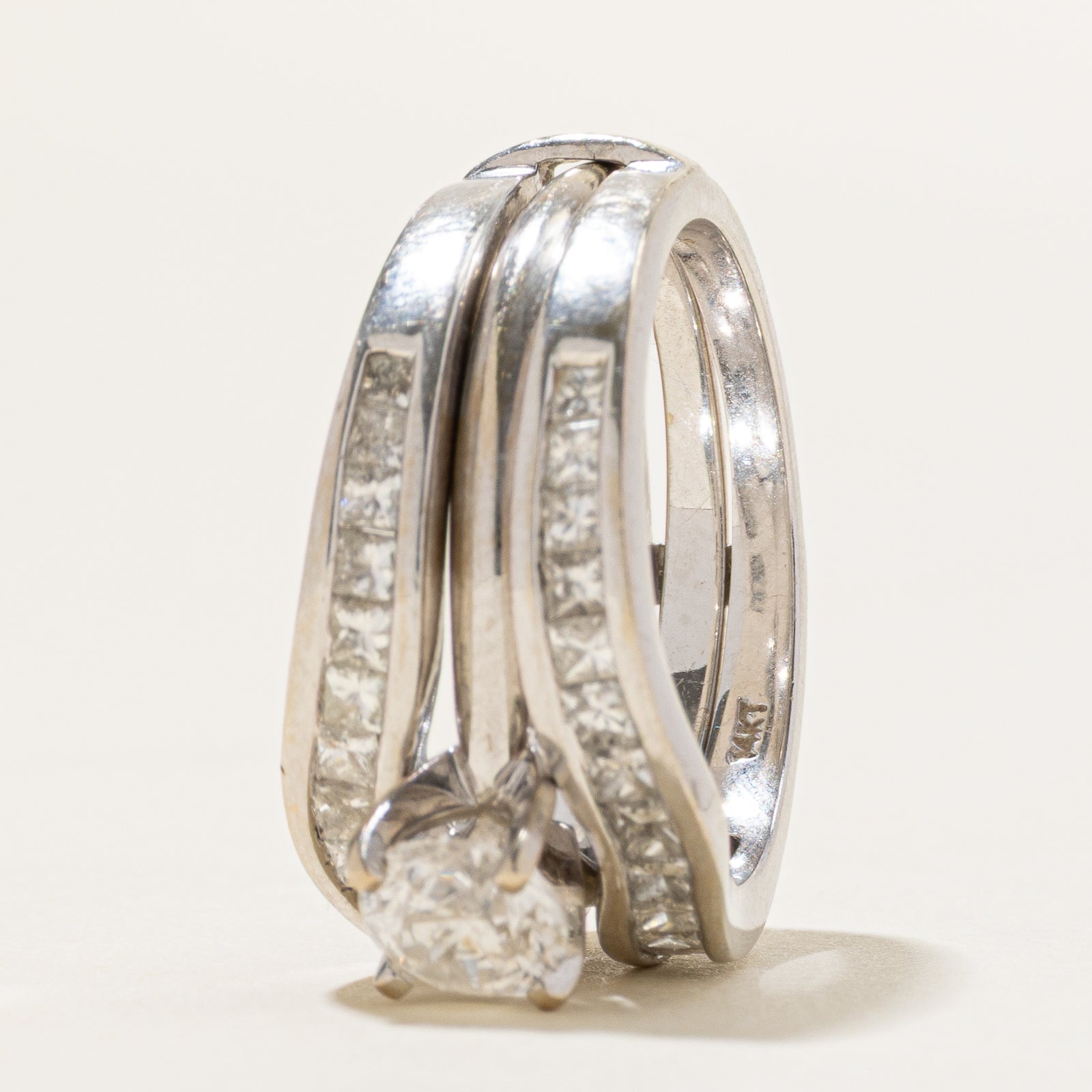 Round Brilliant Diamond Wedding Ring Set | 1.46ctw | SZ 7