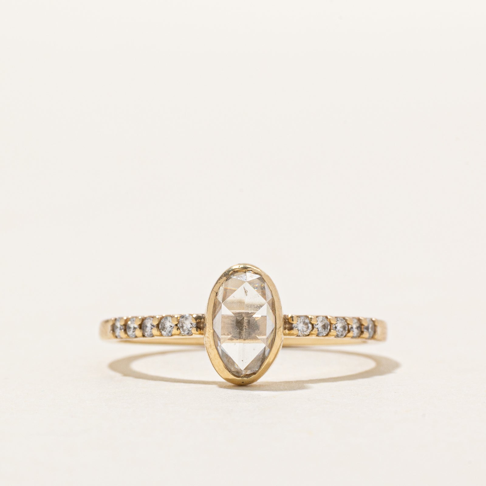 Oval Rose Cut Diamond Engagement Ring | 0.58ctw | SZ 5.75