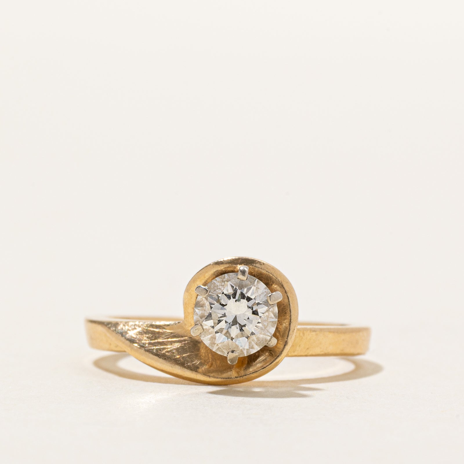Solitaire Diamond Swirl Engagement Ring | 0.55ct | SZ 5.75