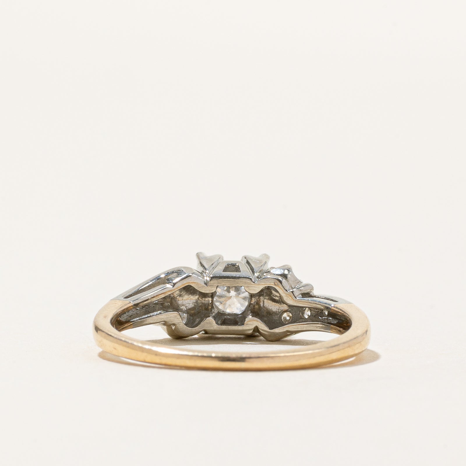 14K Two Tone Gold Illusion Set Diamond Ring | 0.30ctw | SZ 5.5