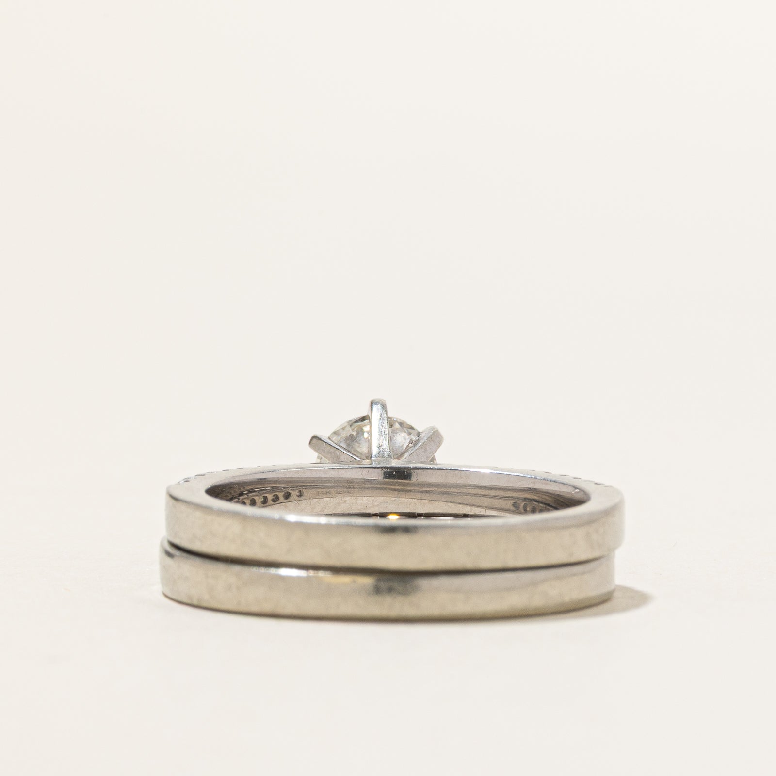 Round Brilliant Cut Diamond Wedding Ring Set | 1.74ctw | SZ 7.5