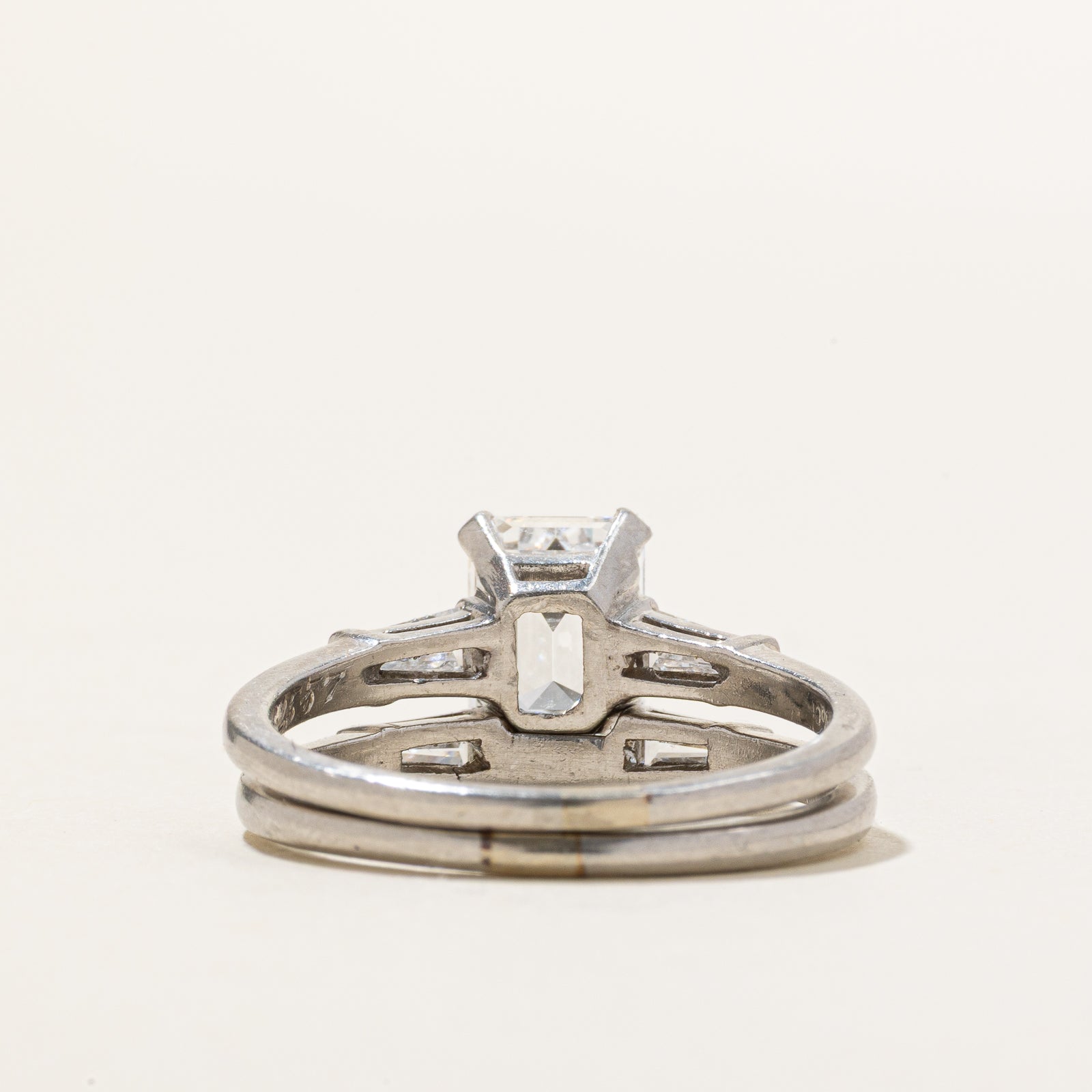 Emerald Cut Diamond Wedding Ring Set | 2.52ctw VVS2 E | SZ 9.5