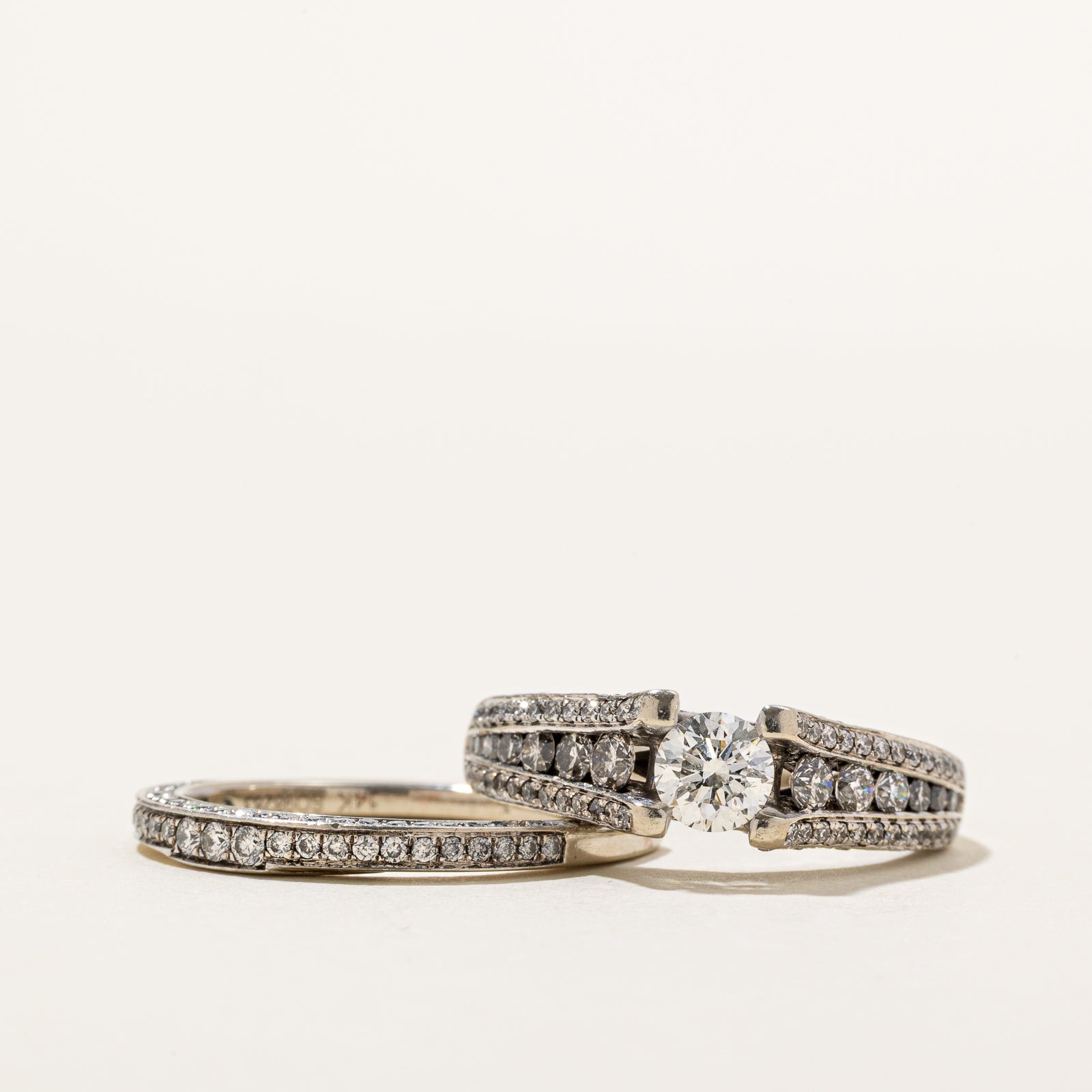 Diamond Tapered Wedding Ring Set | 1.16ctw | SZ 6.5