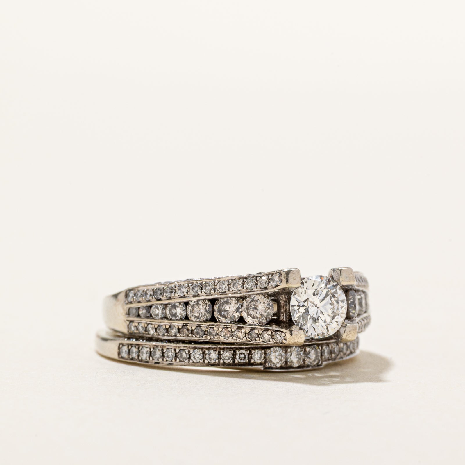 Diamond Tapered Wedding Ring Set | 1.16ctw | SZ 6.5