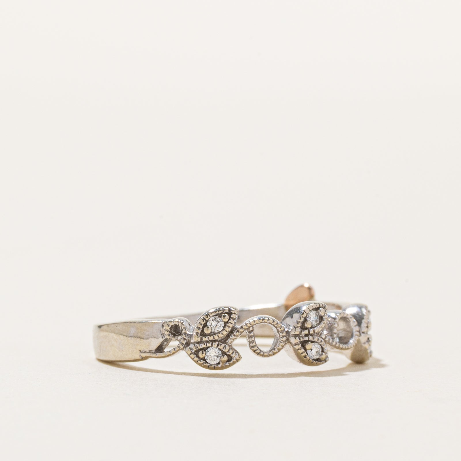 10K Diamond Milgrained Vine Band | 0.04ctw | SZ 6.5