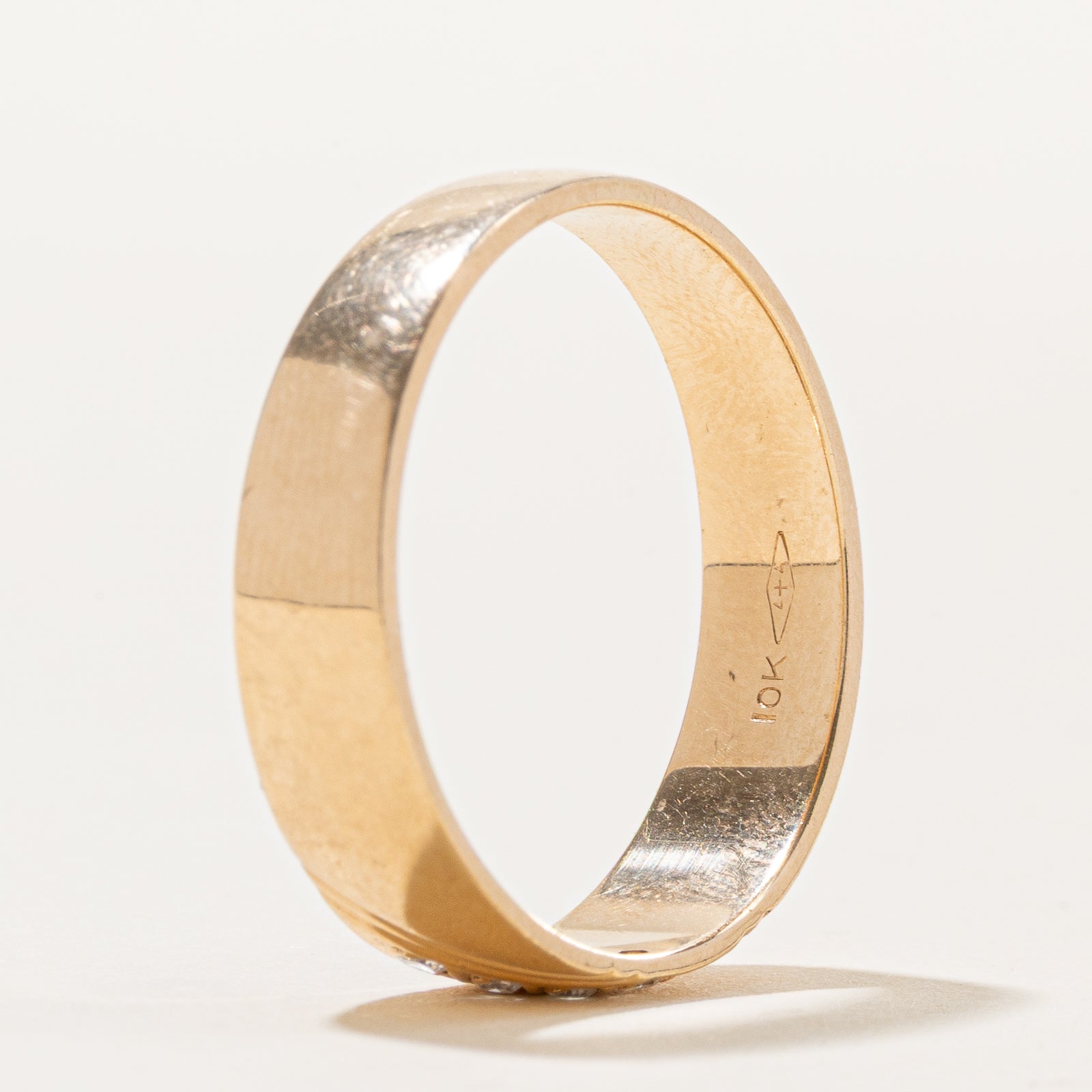 10K Four Stone Diagonal Set Diamond Ring | 0.06ctw | SZ 11.5