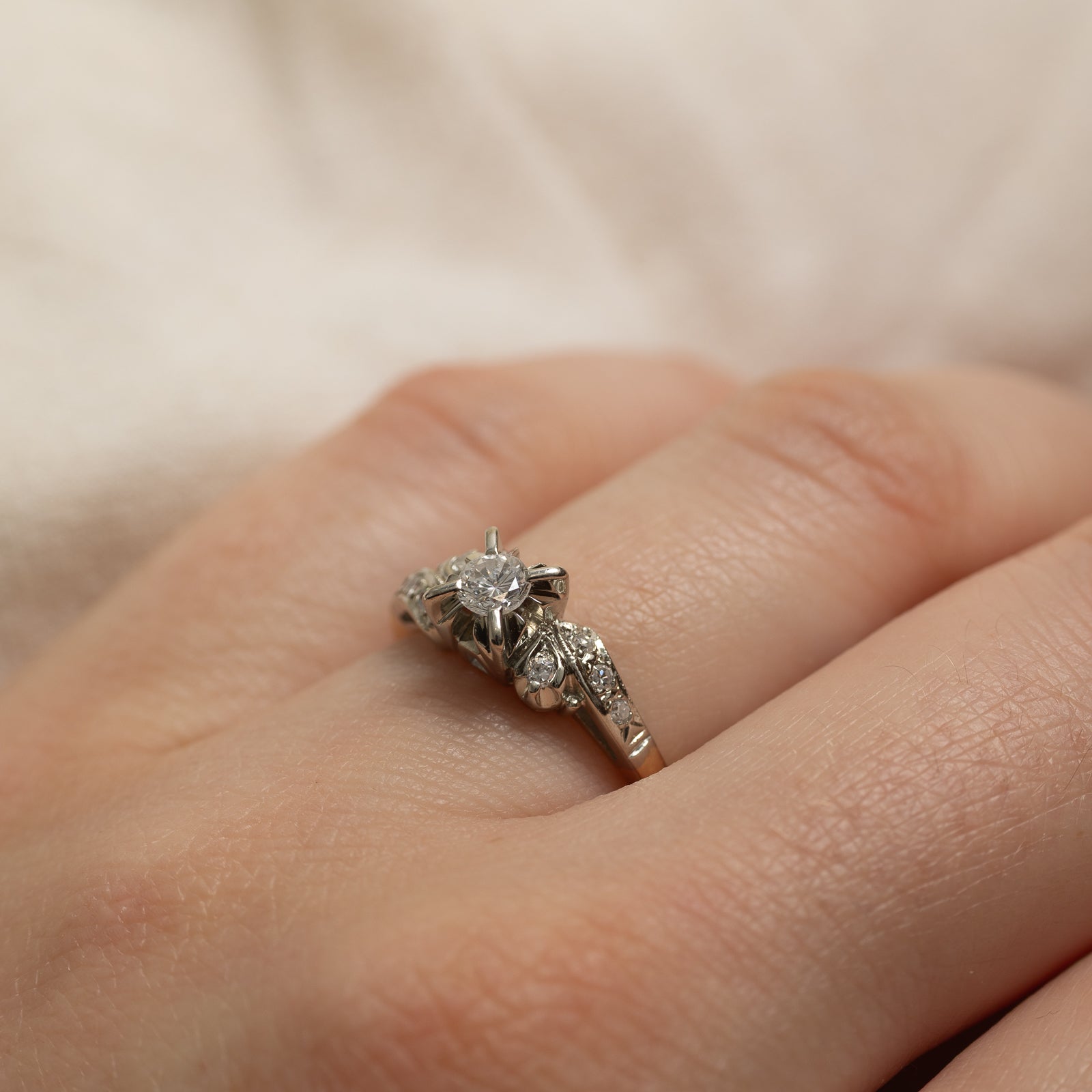 14K Two Tone Gold Illusion Set Diamond Ring | 0.30ctw | SZ 5.5
