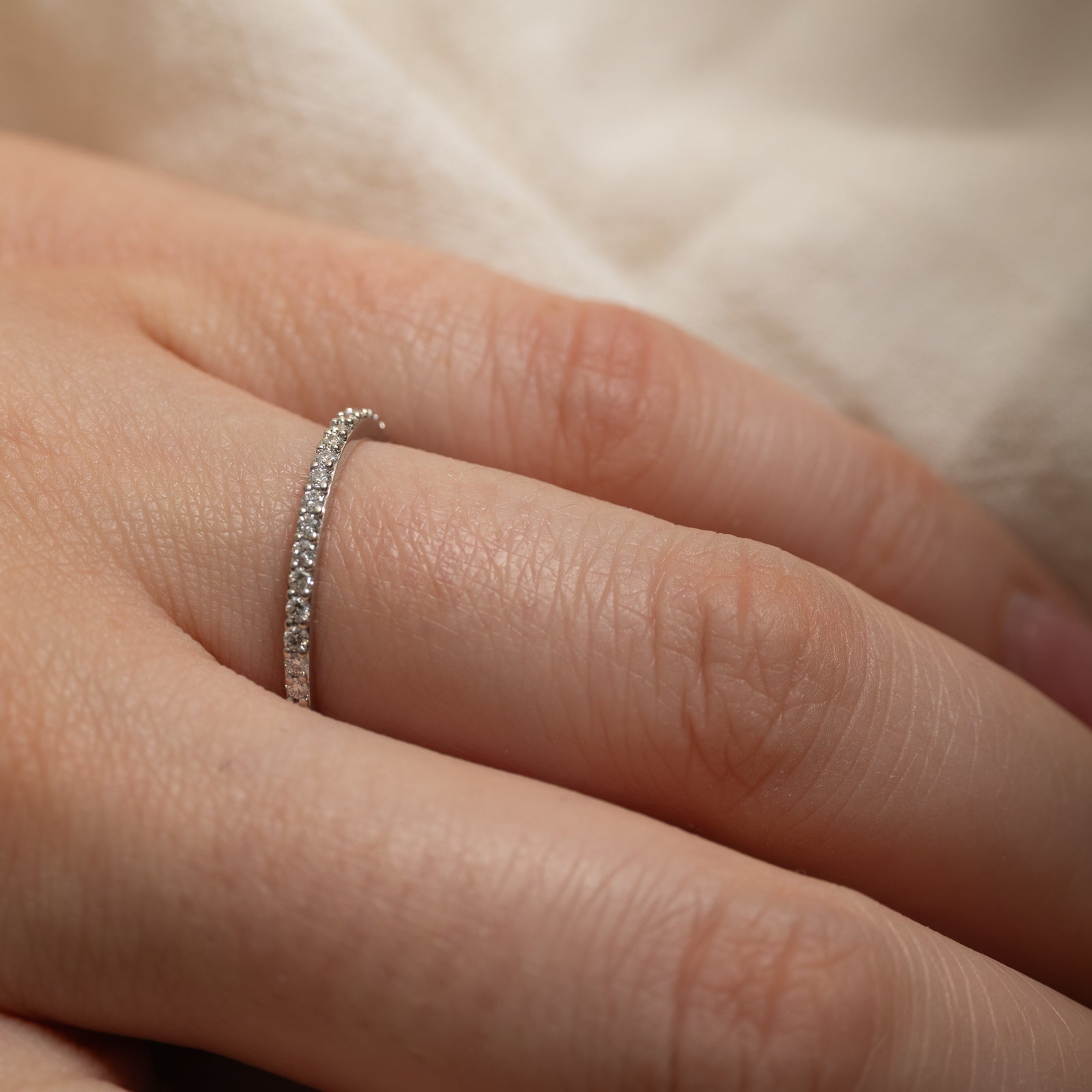 14K Pavé Set Semi Eternity Diamond Band | 0.26ctw | SZ 6.75